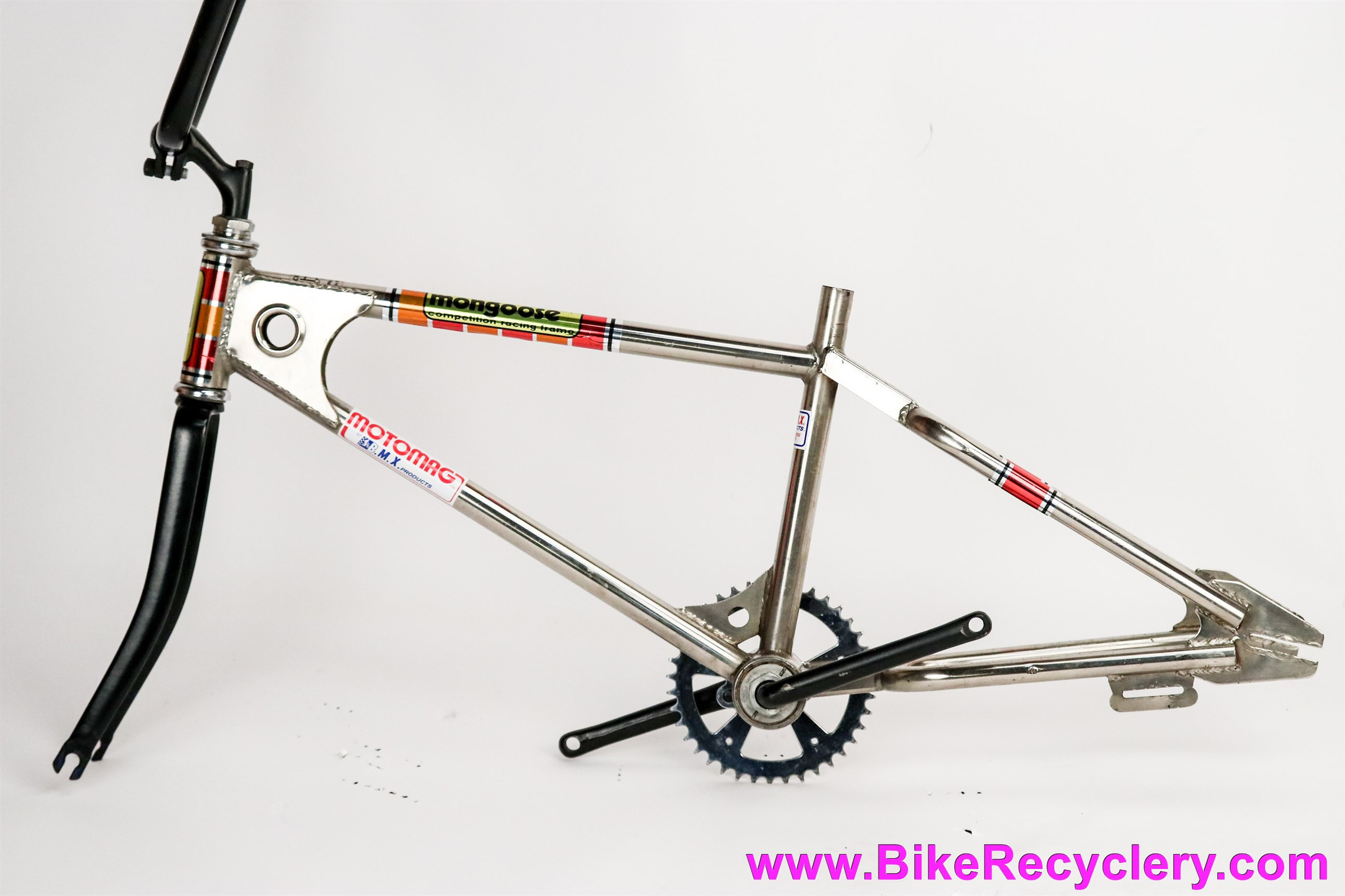 1976 Mongoose Motomag: Nickel Plated Frame Fork Crank/BB