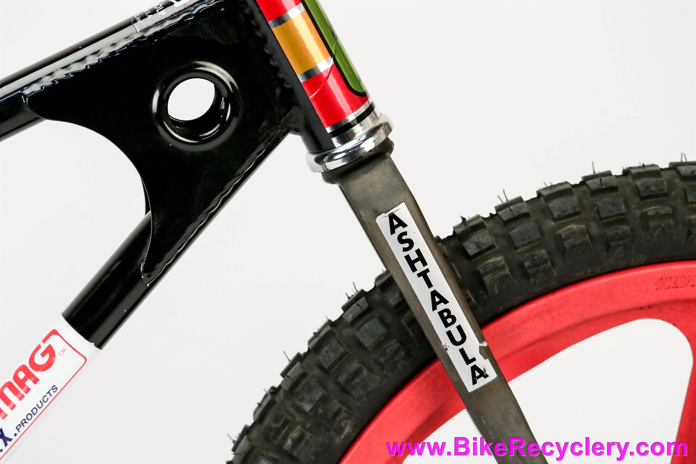 1978 Mongoose Motomag BMX: Skyway Tuff Wheel 1 - Ashtabula Fork -Black - Restored