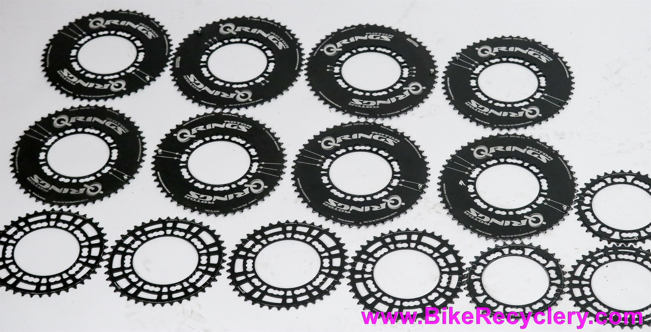 Rotor Q-Rings 110mm Road/CX Chainring Lot: 15pc - 11s - Oval - Aero - 36t /  39t / 42t / 52t / 53t / 54t (EXC-Near Mint)