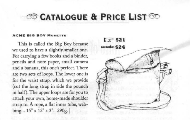 NOS Rivendell Acme Big Boy Musette Bag Waxed Cotton Hip Bag or