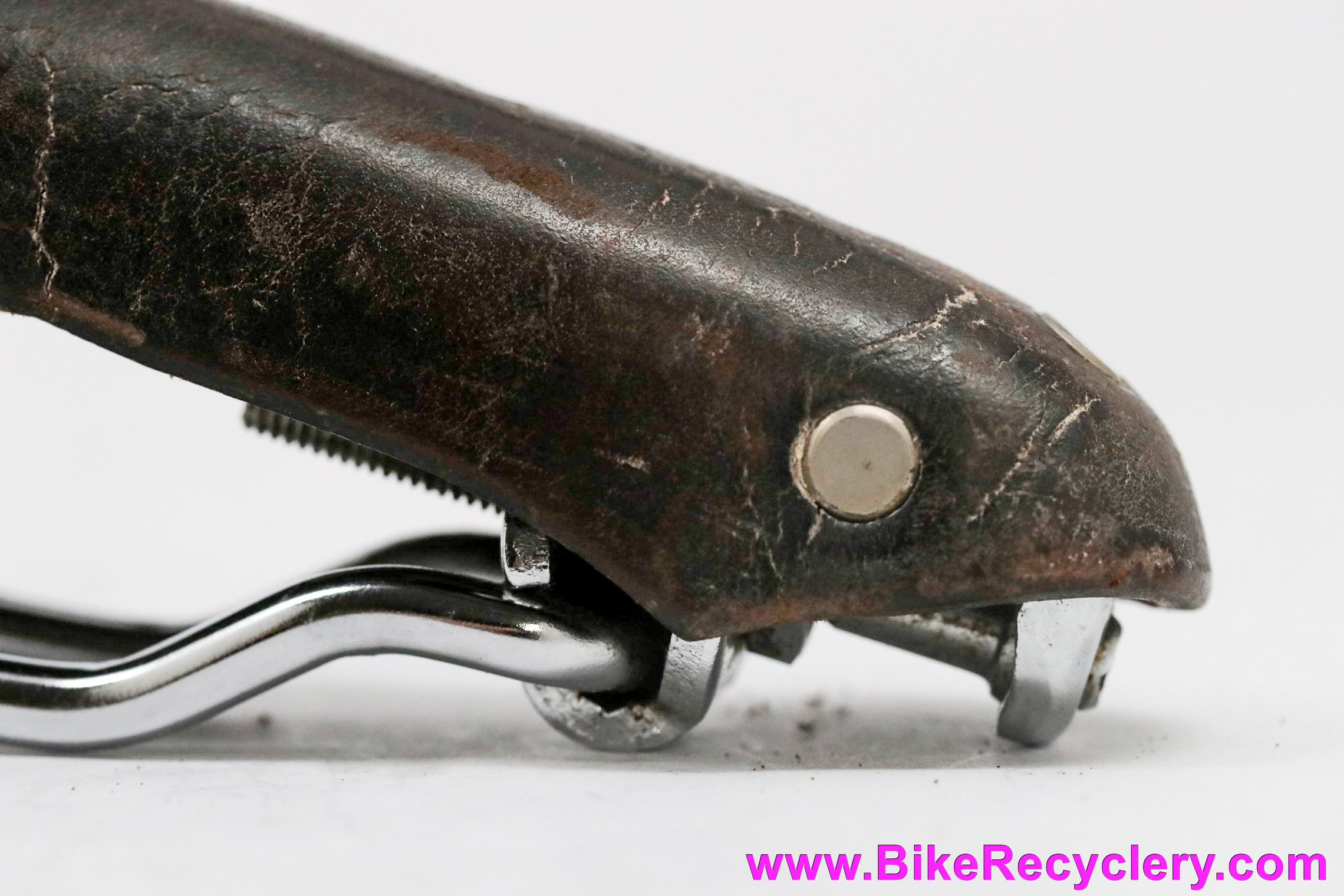 1962 Brooks B15 Swallow Saddle: Brass Badge - Chrome Rivets/Rails -  Rideable!