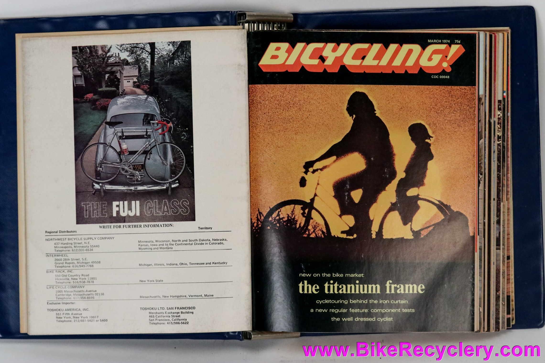 1974 Bicycling Magazine Set in Collectors Binder! 11 Issues (Near Mint)