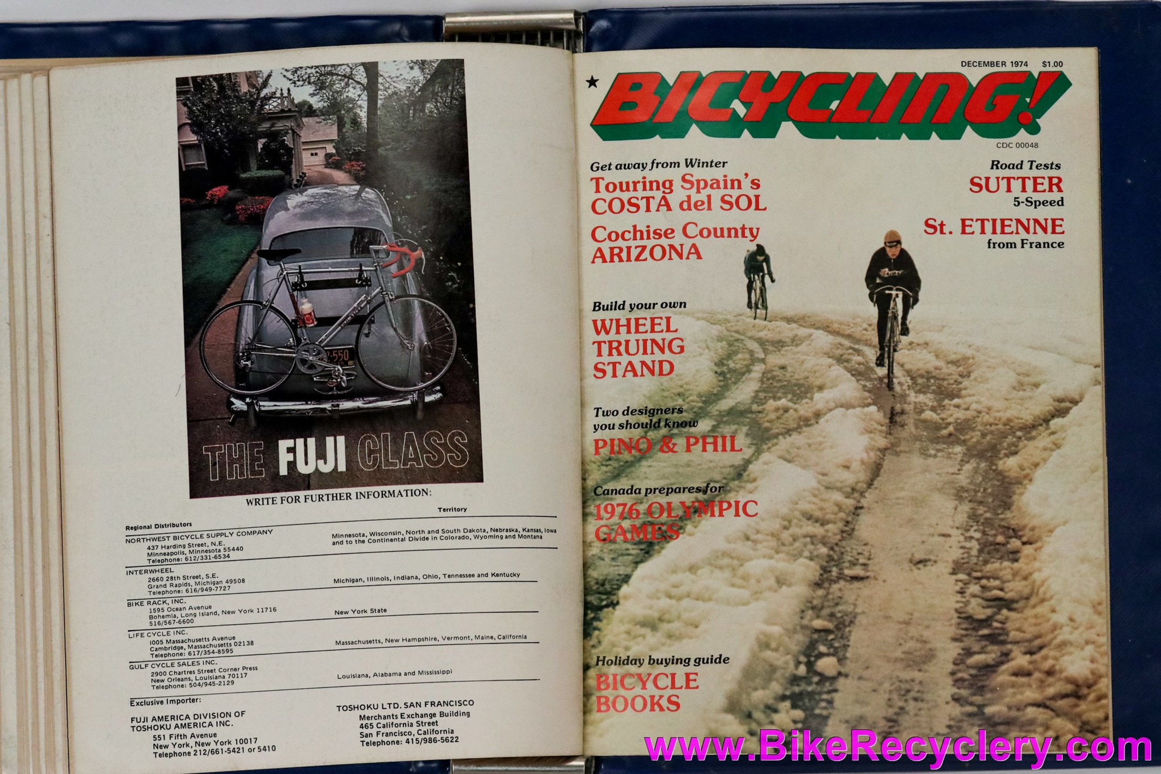 1974 Bicycling Magazine Set in Collectors Binder! 11 Issues (Near Mint)