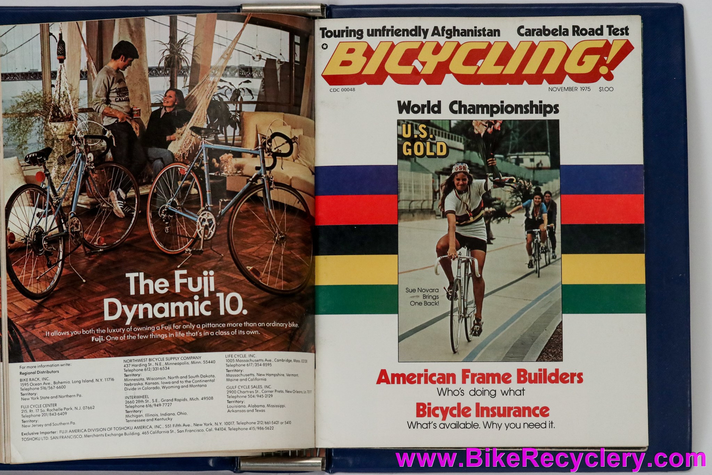 1975 Bicycling Magazine Set in Collectors Binder! 12 Issues (Near Mint+)