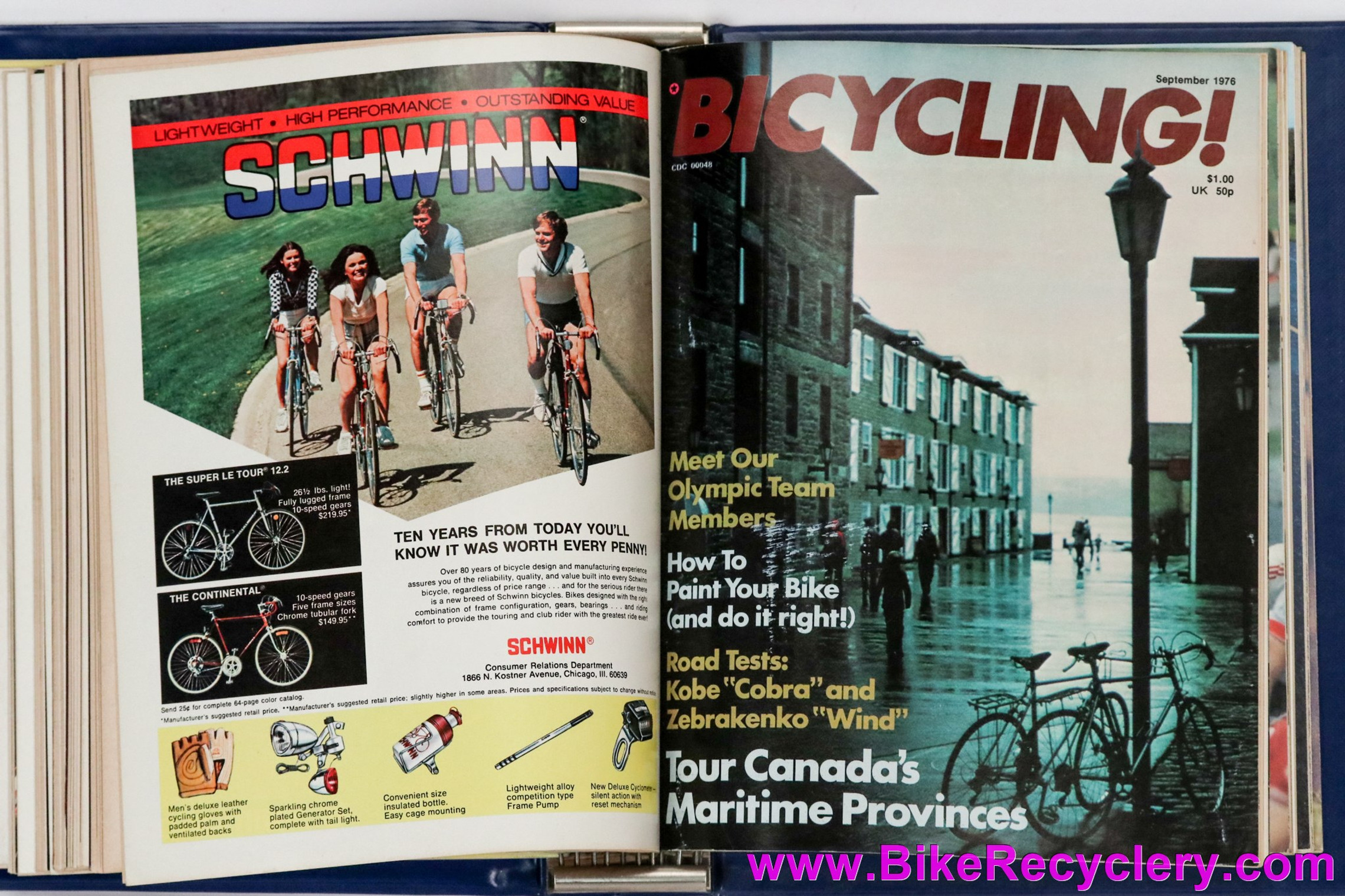 1976 Bicycling Magazine Set in Collectors Binder! 11 Issues (Near Mint)