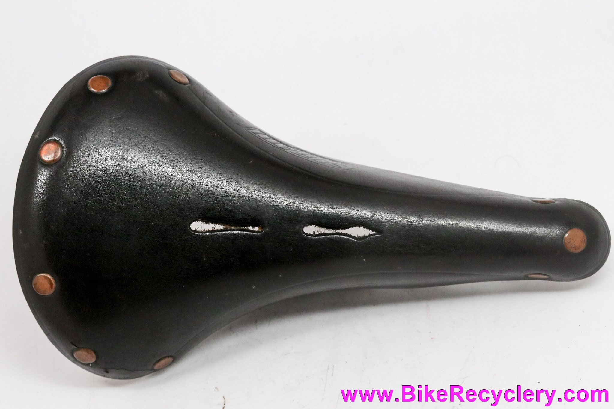 NOS Arius Soffatti Professionale Leather Saddle: Spanish B17 Clone - 1970's - Black (Corner Cracking)