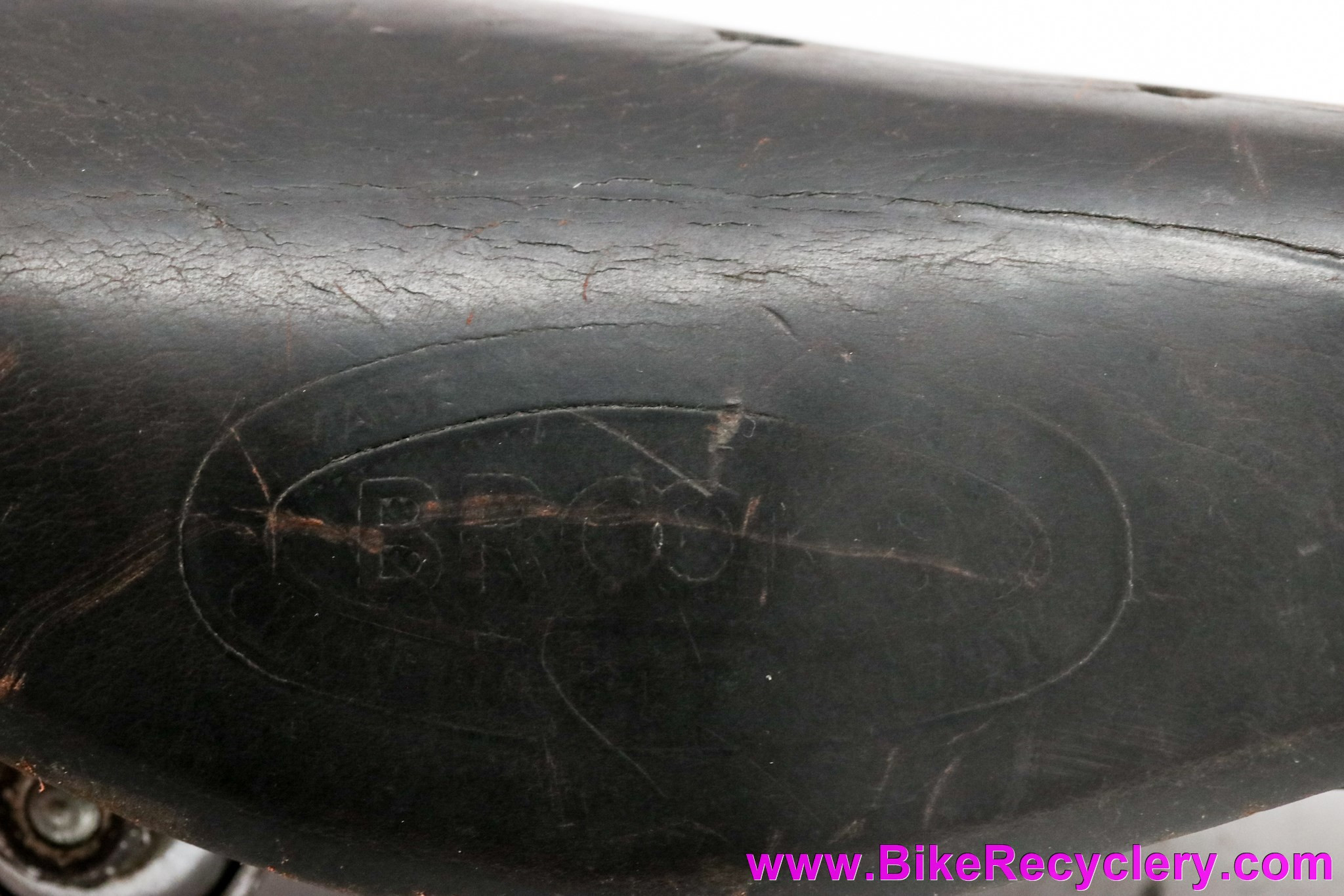 Early Brooks B17 Leather Saddle: 1940's 1950's - Oval Logo - Seat Clamp (Rideable w/ Great Patina!)