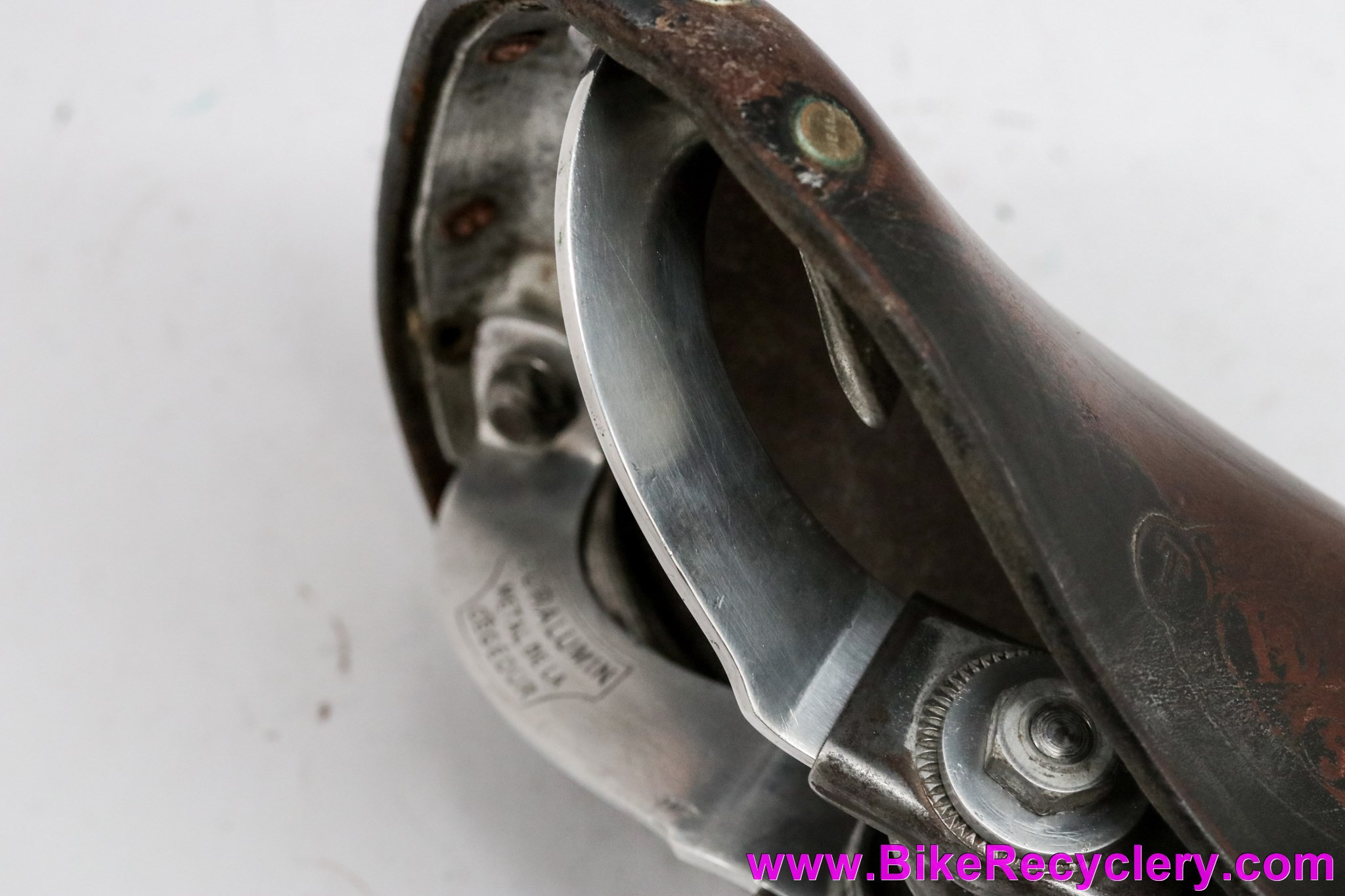 Ideale 58 Cyclo-Cross Leather Saddle: Alloy Duralumin Rails & #4 Clip - 1950's (Rideable + EXC+)