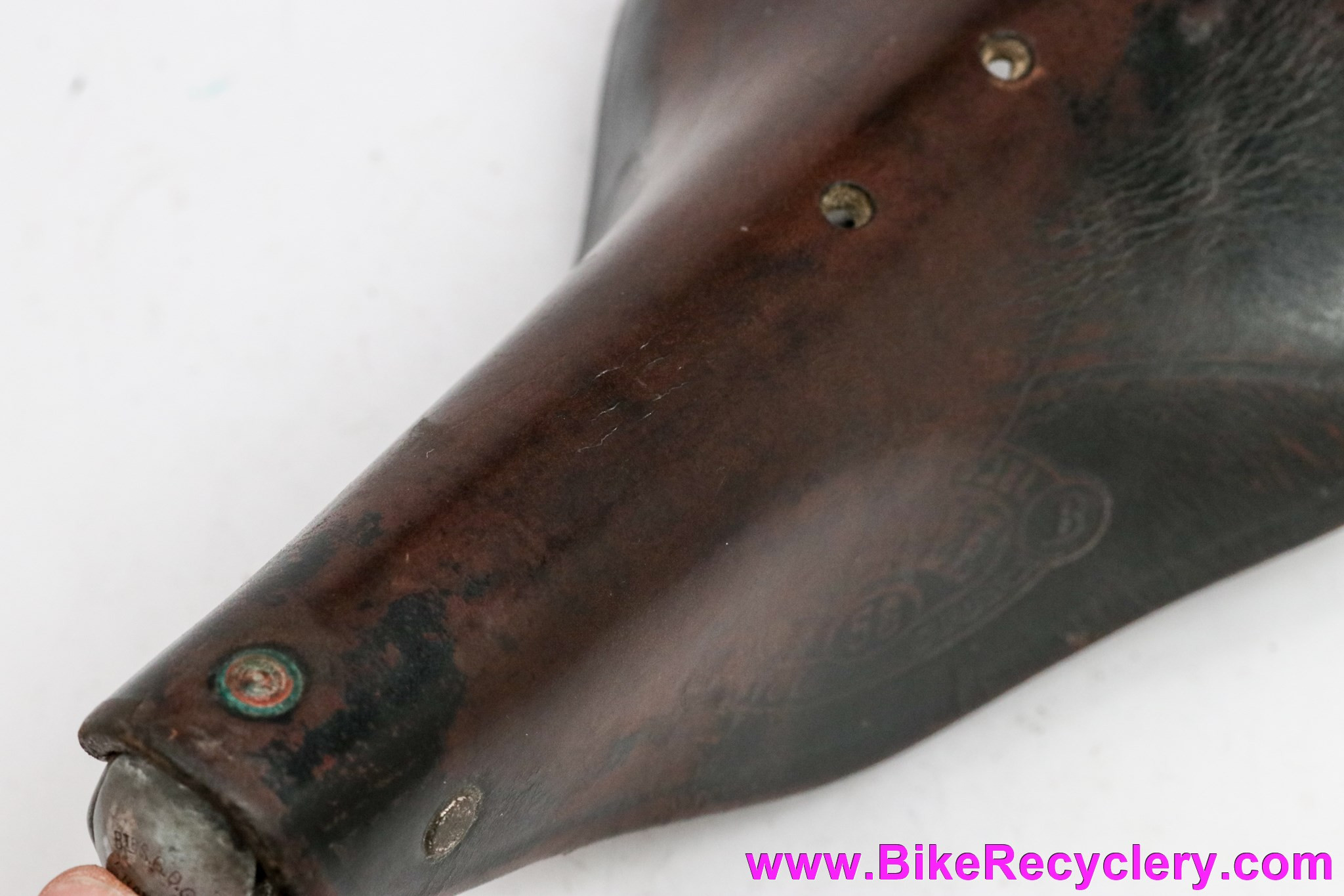 Ideale 58 Cyclo-Cross Leather Saddle: Alloy Duralumin Rails & #4 Clip - 1950's (Rideable + EXC+)