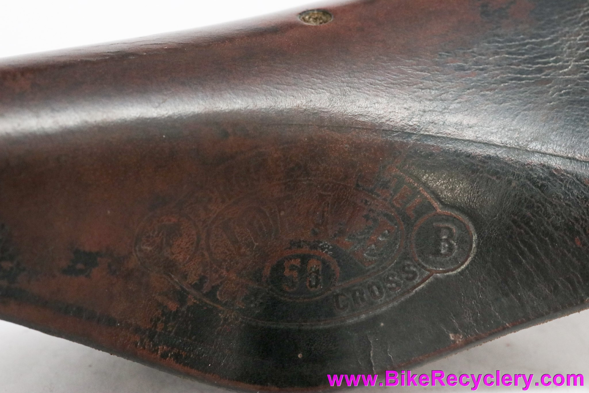 Ideale 58 Cyclo-Cross Leather Saddle: Alloy Duralumin Rails & #4 Clip - 1950's (Rideable + EXC+)