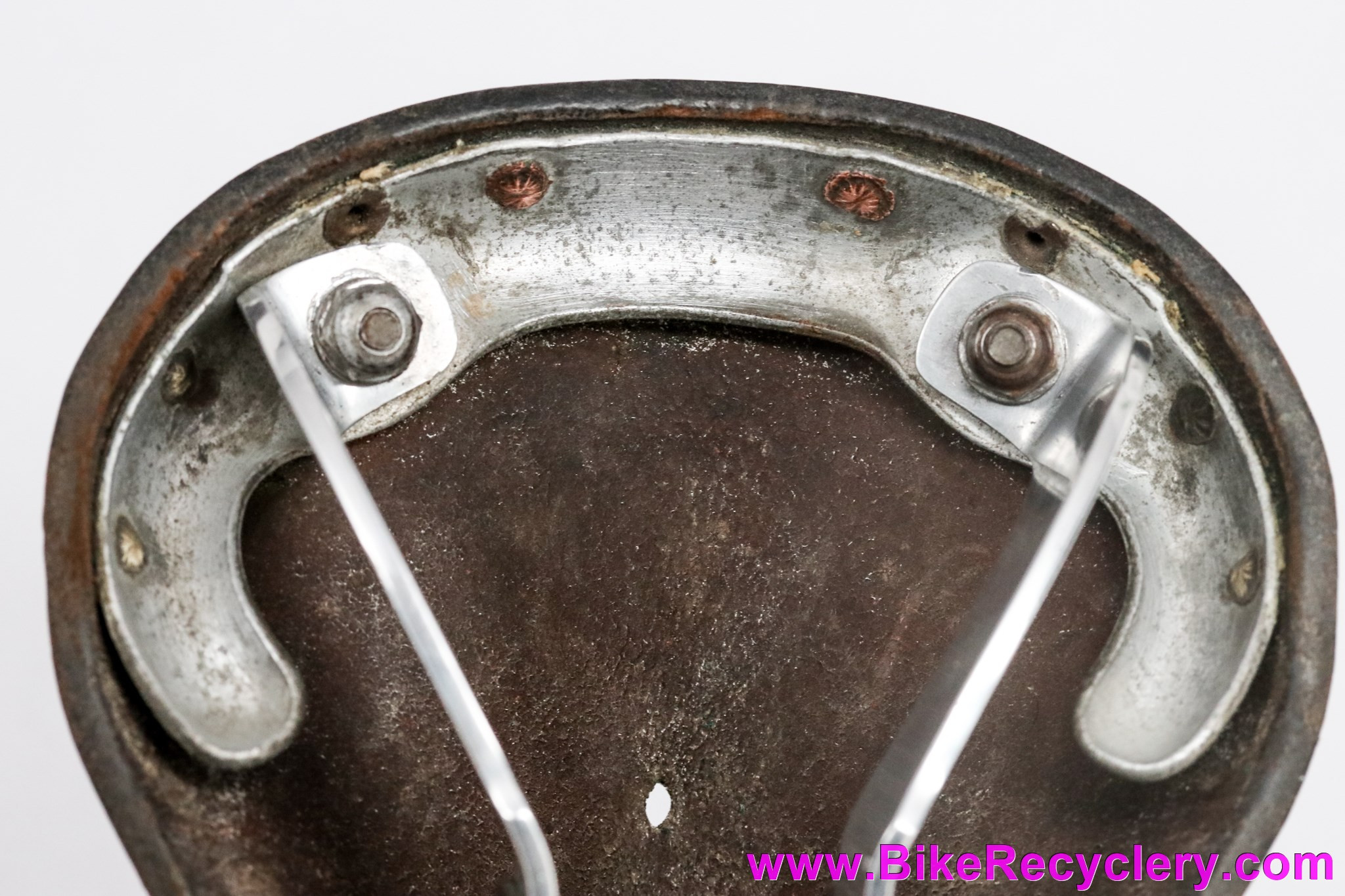 Ideale 58 Cyclo-Cross Leather Saddle: Alloy Duralumin Rails & #4 Clip - 1950's (Rideable + EXC+)