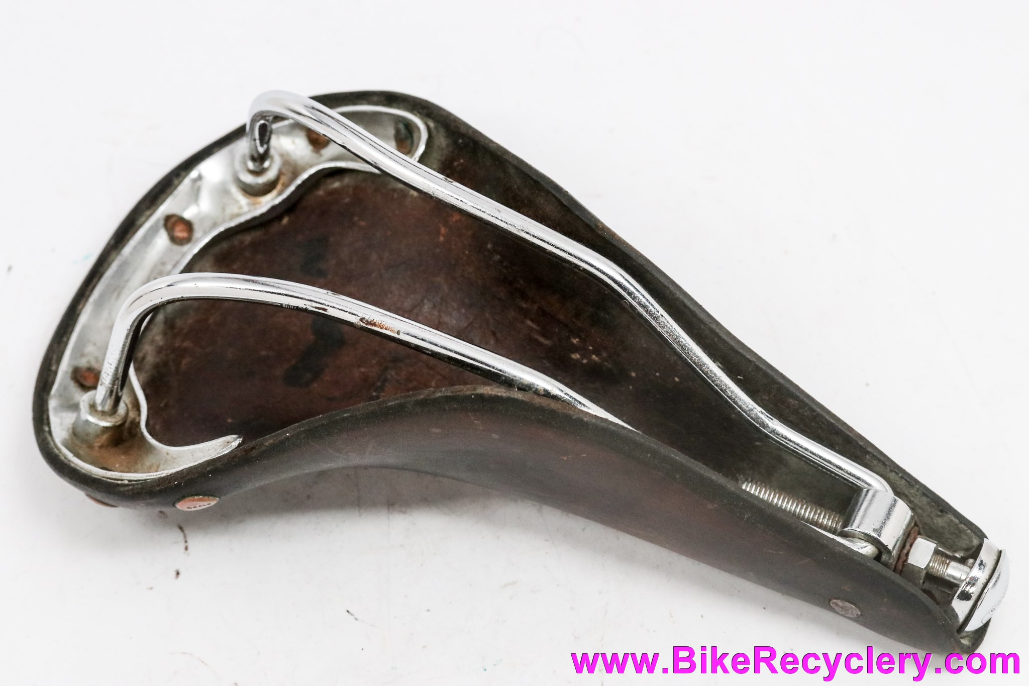 Ideale TB 88 Leather Saddle: Antique Brown - Copper Rivets - Bike Recyclery