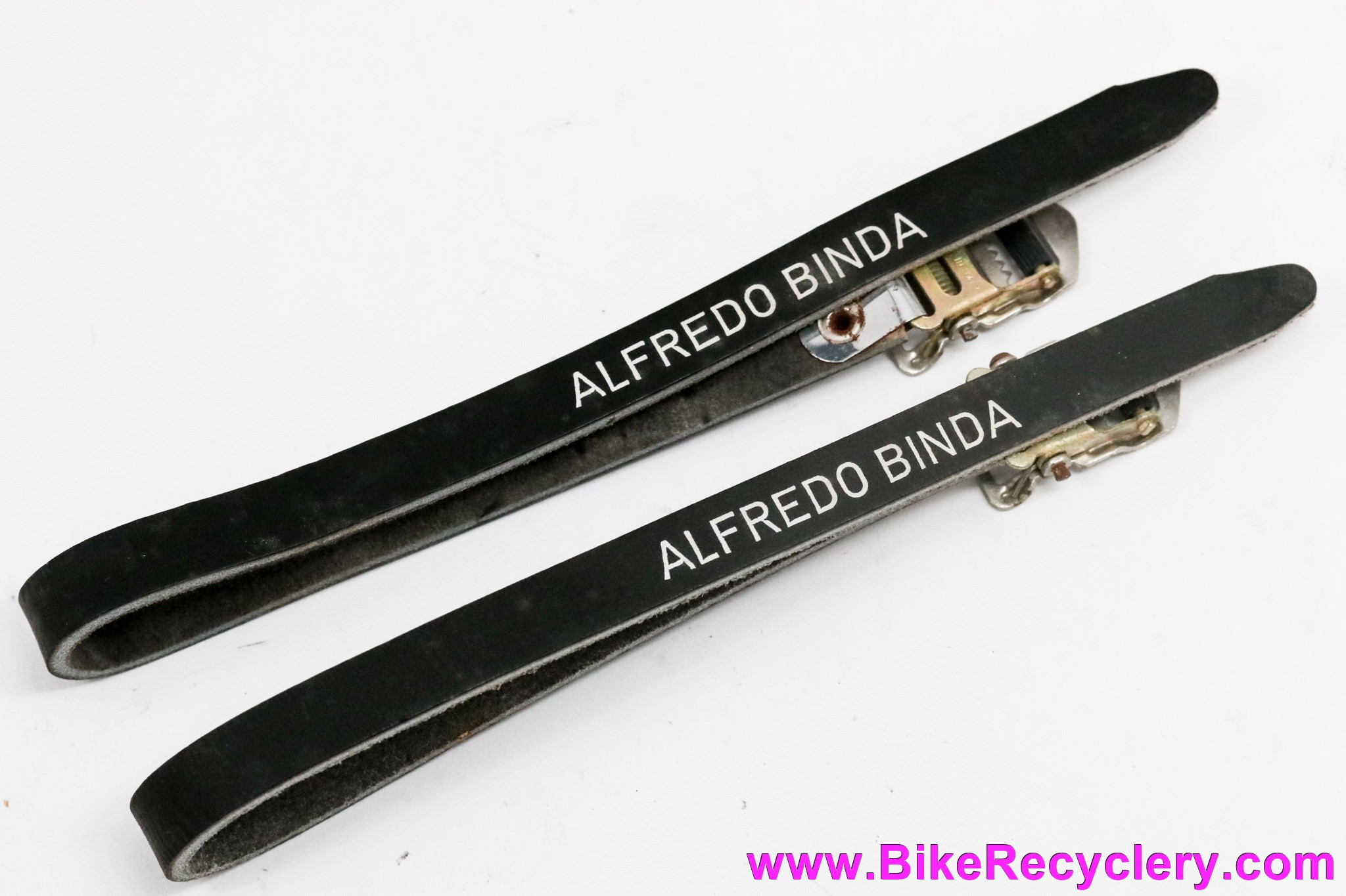 NOS Alfredo Binda Toe Straps: Black - Bianchi-Dino - Bike Recyclery