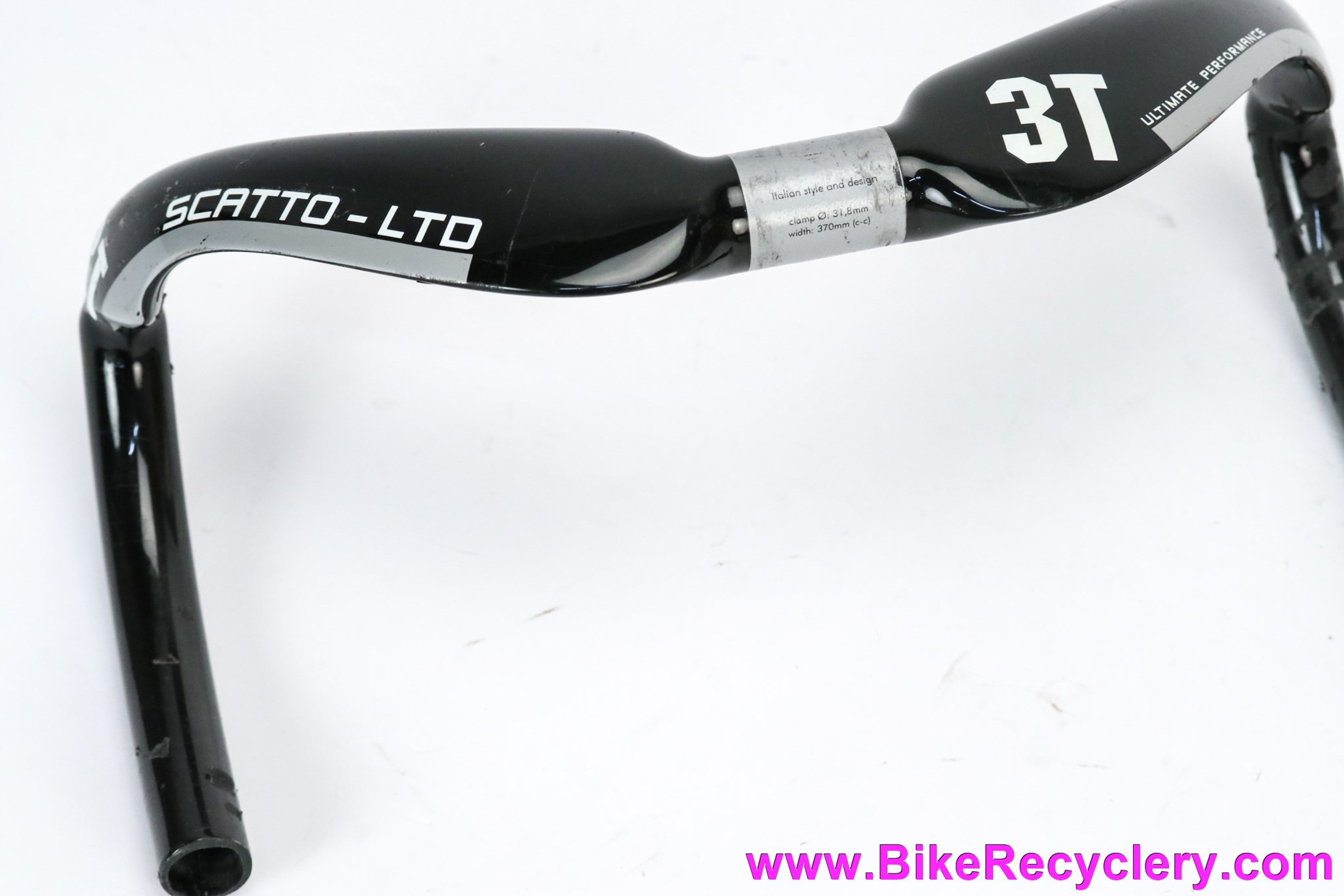 3T Scatto LTD Track Sprinter Handlebars: Carbon - 37cm - Black