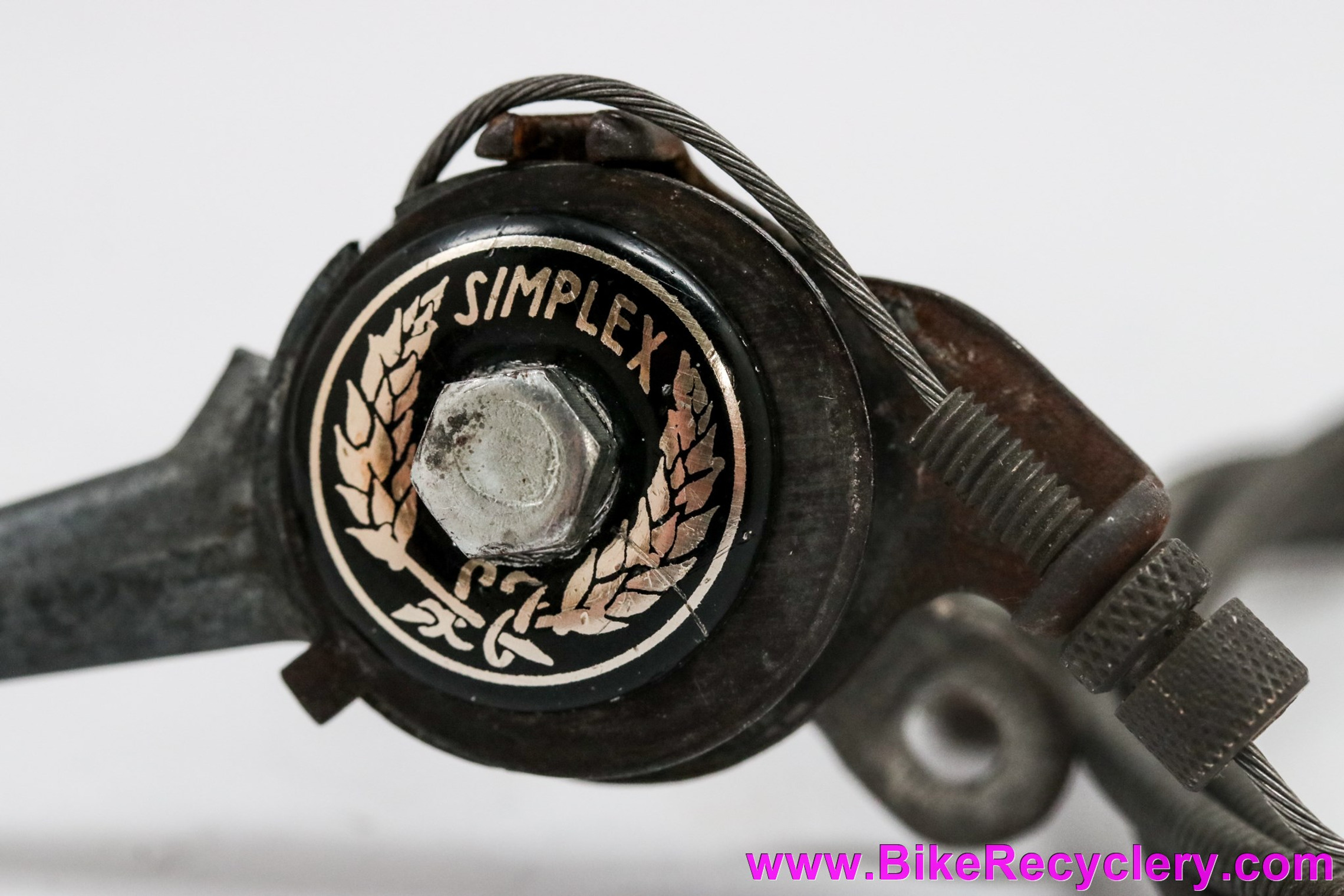 NOS Simplex JUY 59 Rear Derailleur & Shifter: Riveted Badge - Plunger Push Rod Design - 1959 & 1960 - RARE