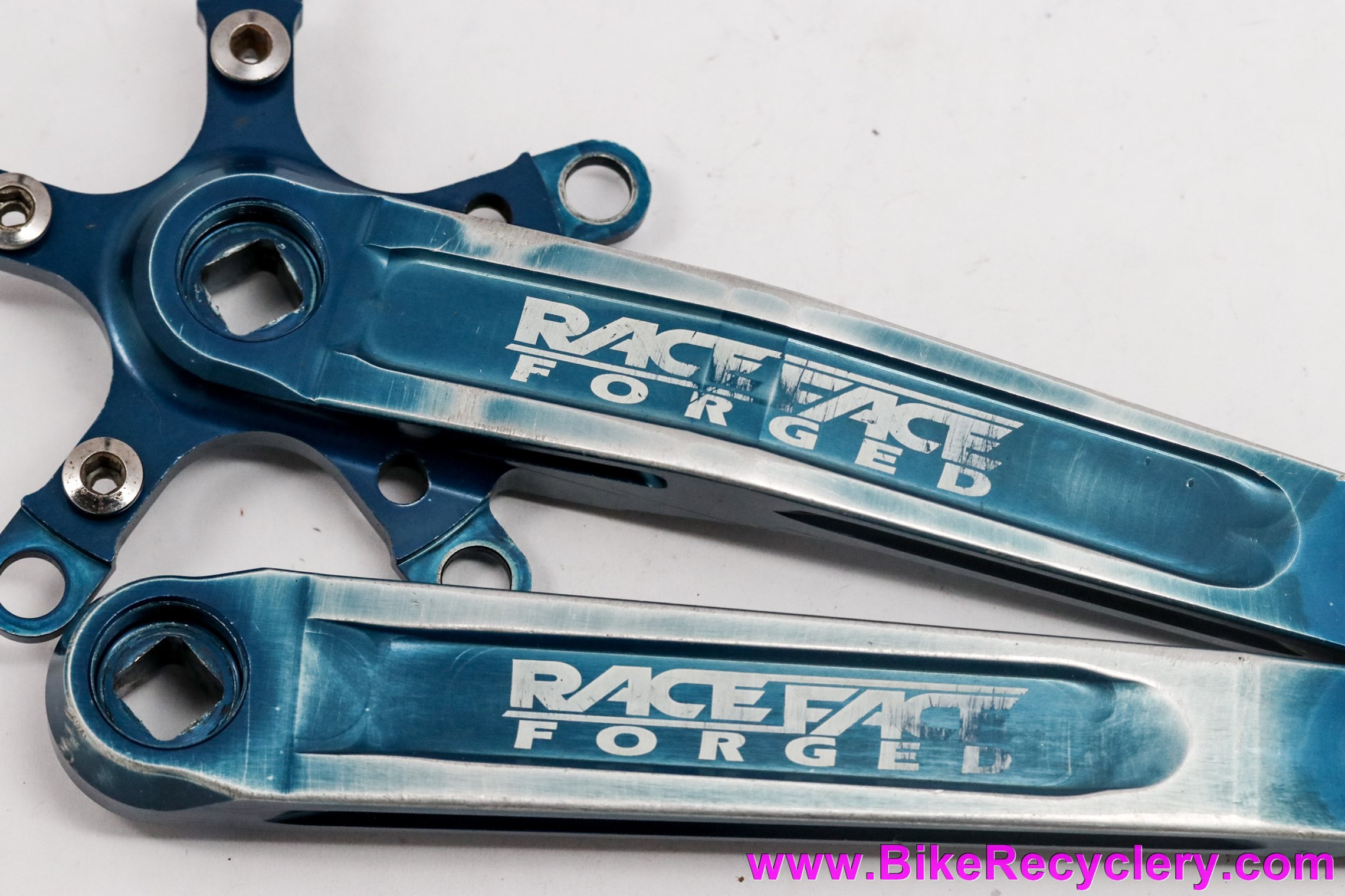 1995 Race Face Turbine LP Crank Arms: 175mm - Hand-Etched Numbers - Square Taper - Blue