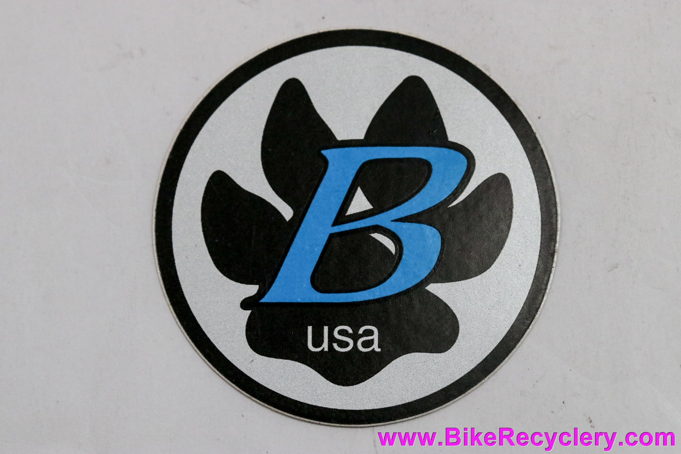 1990s Bontrager Race Lite Head Tube Decal Original and Hard to Find! - Paw Print - Silver and Blue