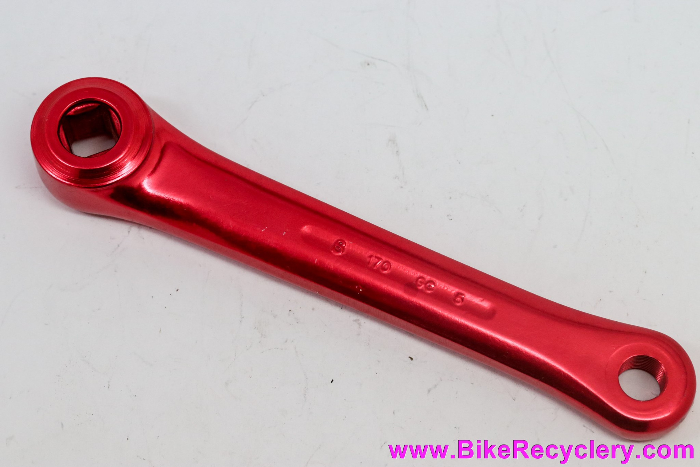 NOS Sugino GT Left / Non-Drive Crank Arm: 170mm - Red - Old School BMX Vintage 1980's (Take Off?)