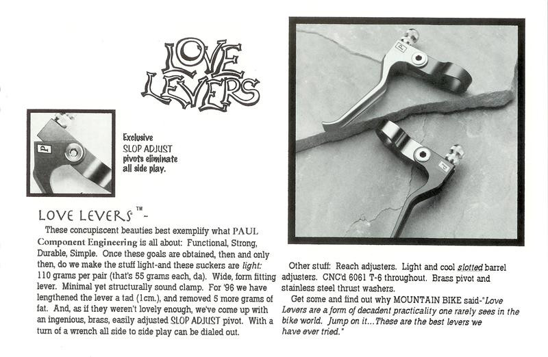 1990's Paul Love Levers: Red Ano - 1st Gen "P" - Long Pull (Near Mint+ Low Miles)