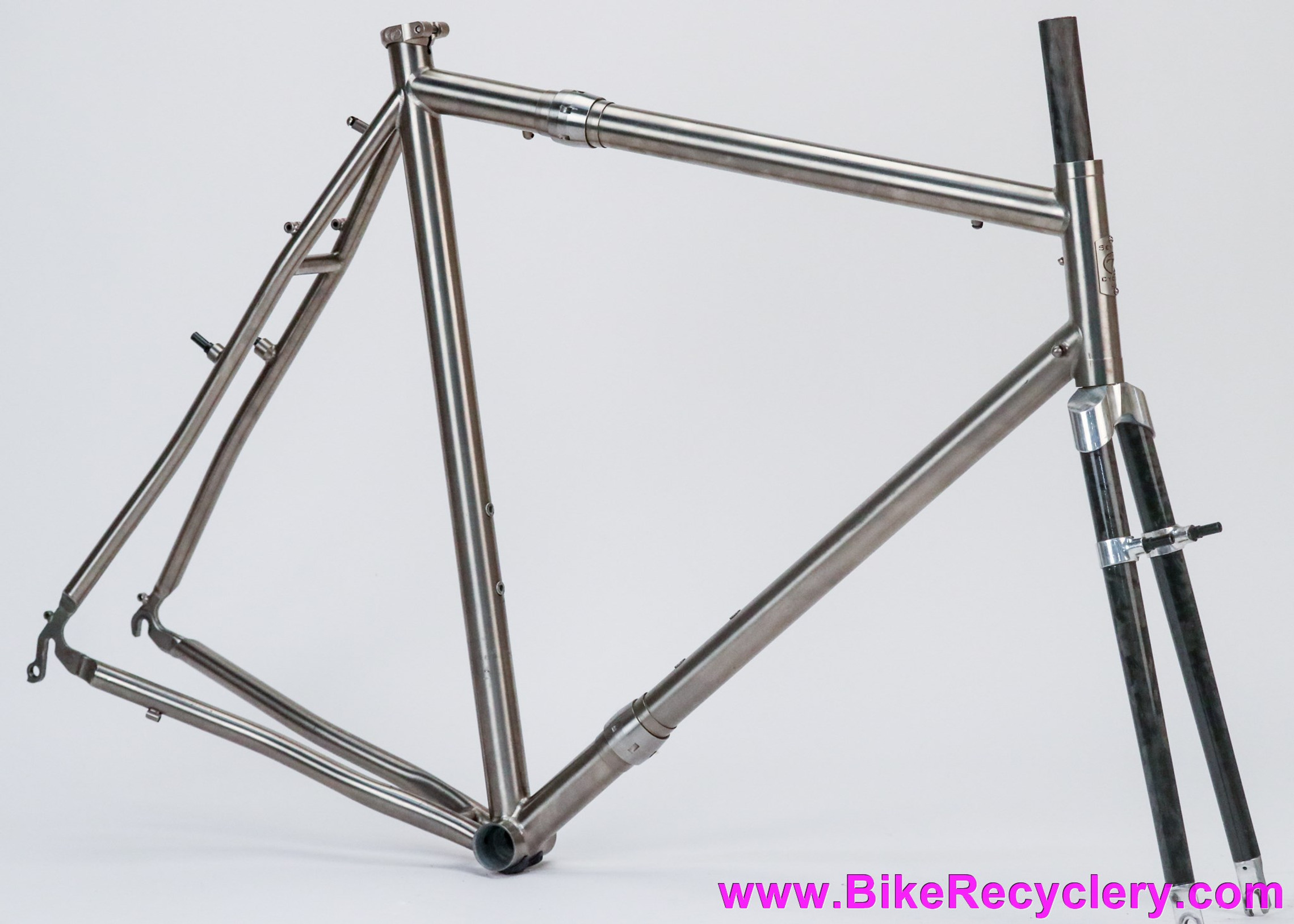 58cm Seven Tsunami Titanium CX Gravel Touring Frame S S Couplers Wound Up Carbon Fork Rack Mounts Bike Recyclery