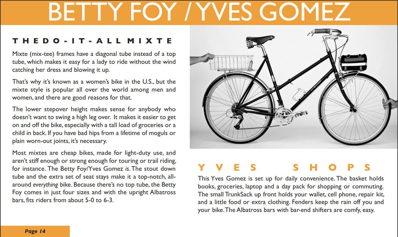 NOS Rivendell Yves Gomez (Betty Foy) Frameset + Fork/HS/BR/BB: 60cm - 700c - Fenders/Racks - Heart Cutout Lugs - Black/White/Gold