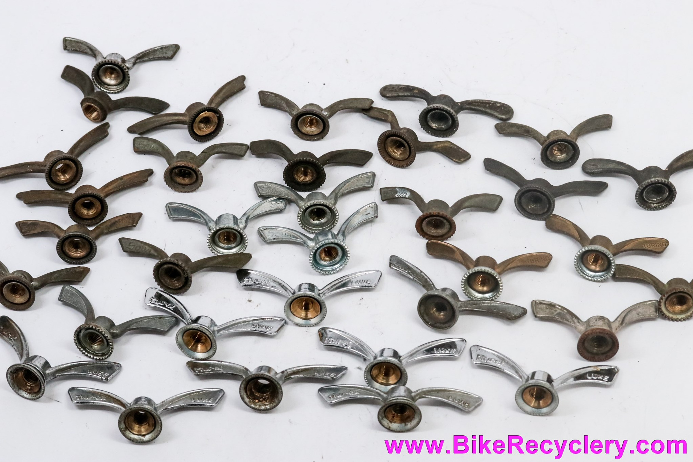 French Wing Nuts Bulk LOT: 34pc - 8mm & 9.5mm - Huret Luxe / Sova / Torino / Etc