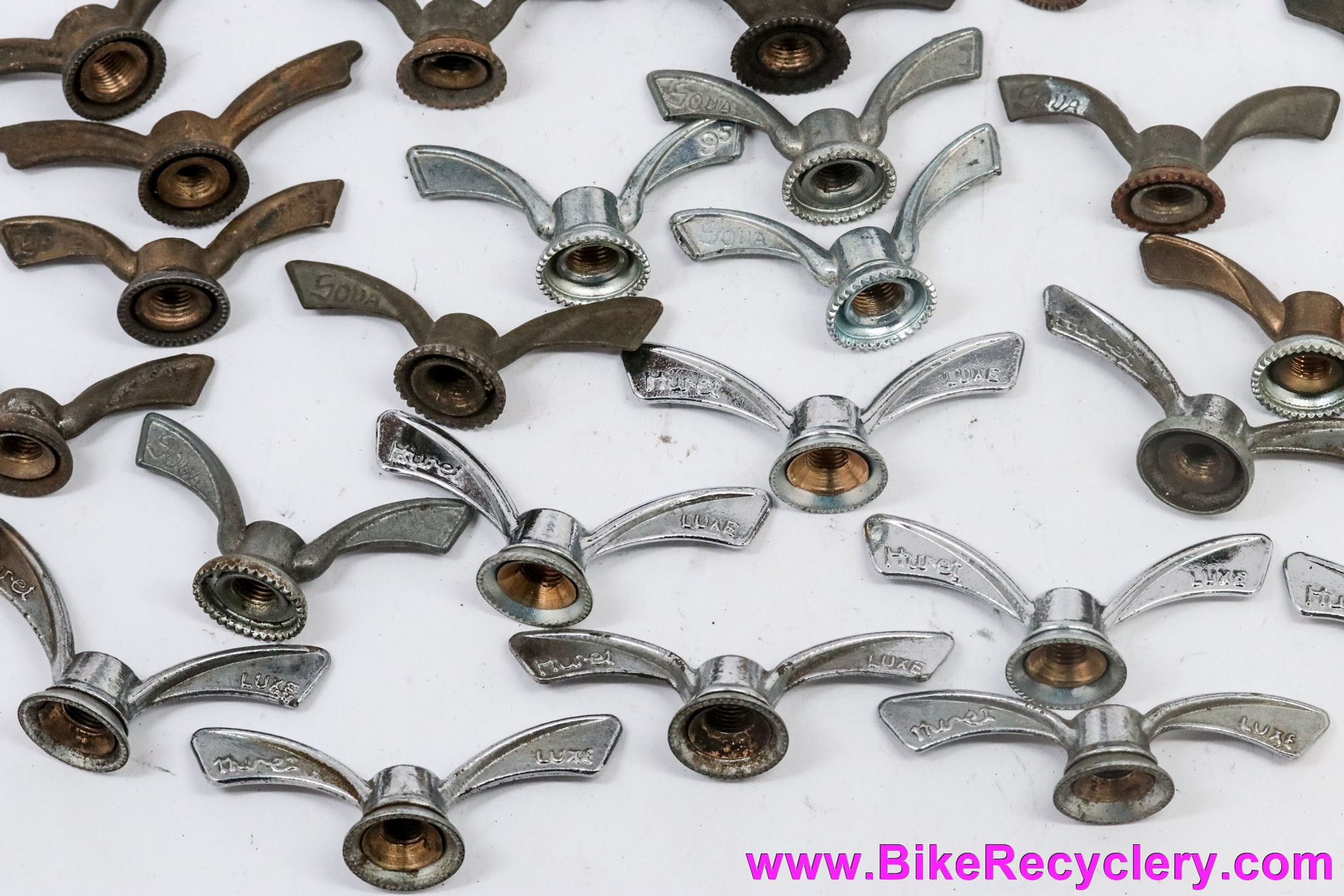 French Wing Nuts Bulk LOT: 34pc - 8mm & 9.5mm - Huret Luxe / Sova / Torino / Etc