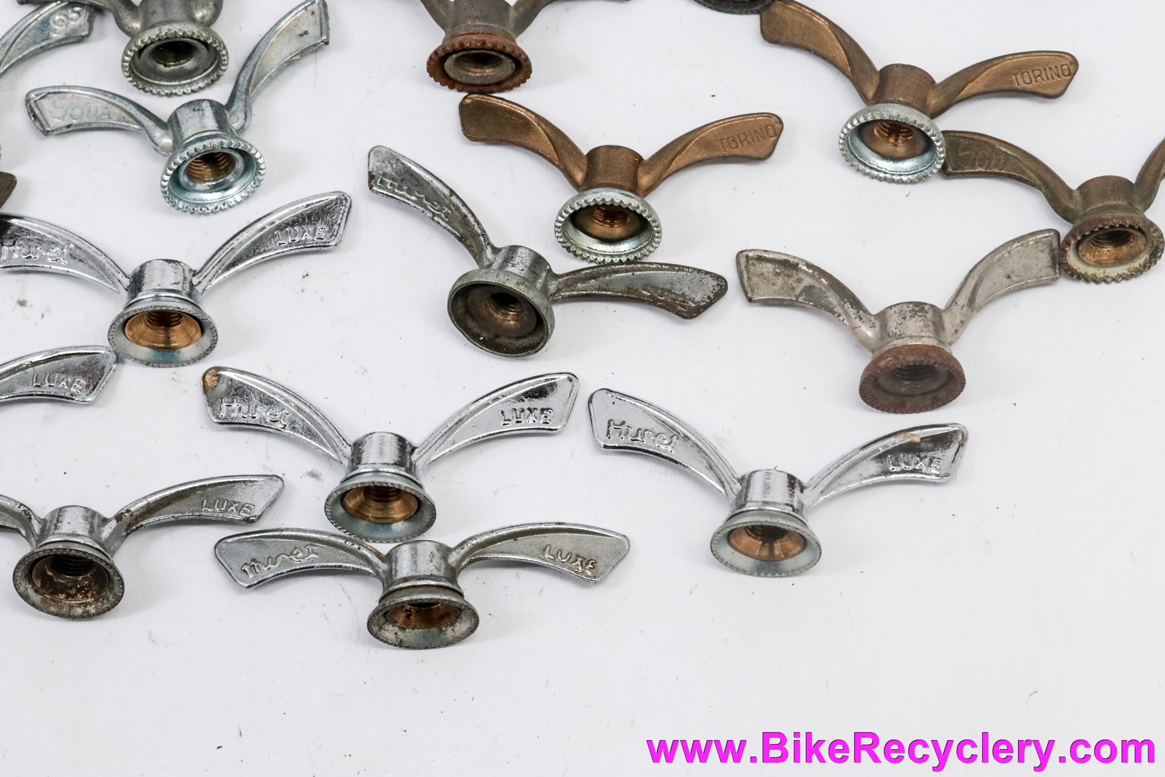 French Wing Nuts Bulk LOT: 34pc - 8mm & 9.5mm - Huret Luxe / Sova / Torino / Etc