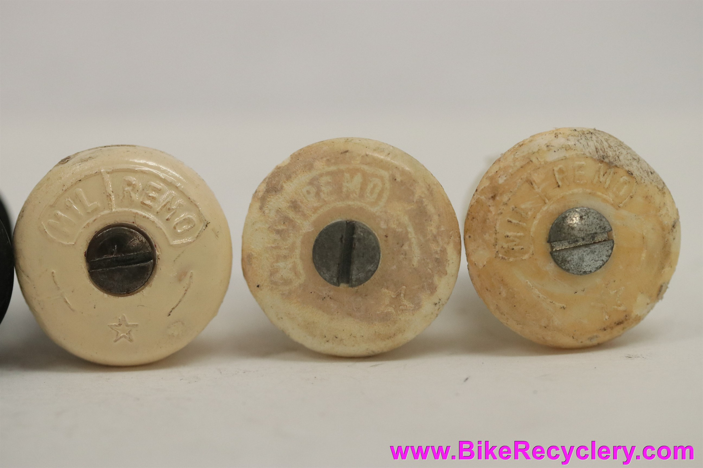 Handlebar End Plugs Lot: 1940s 1950's French / British - GEM - GB 30mm - Milremo - OGK - 6 Pc