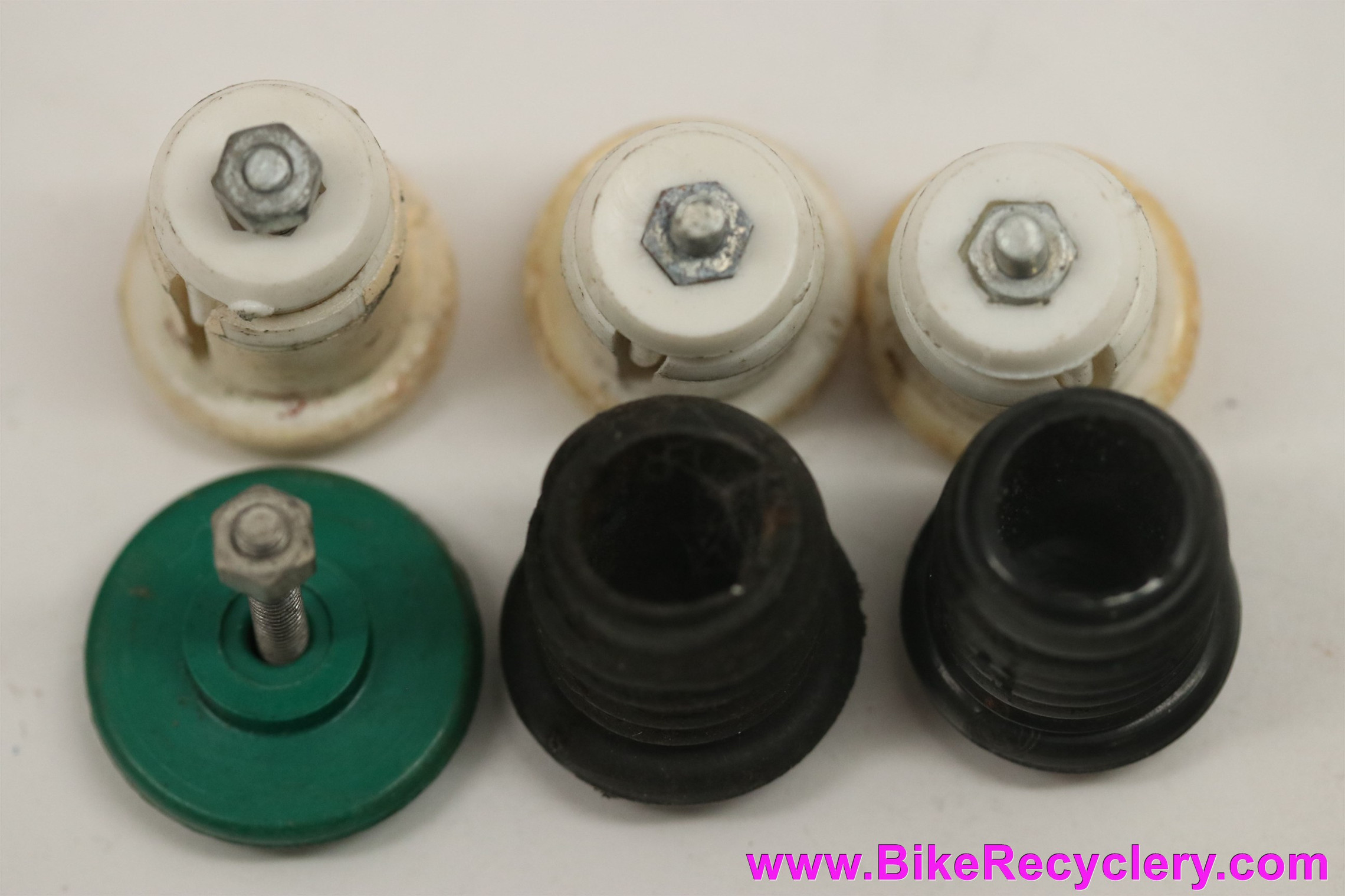 Handlebar End Plugs Lot: 1940s 1950's French / British - GEM - GB 30mm - Milremo - OGK - 6 Pc