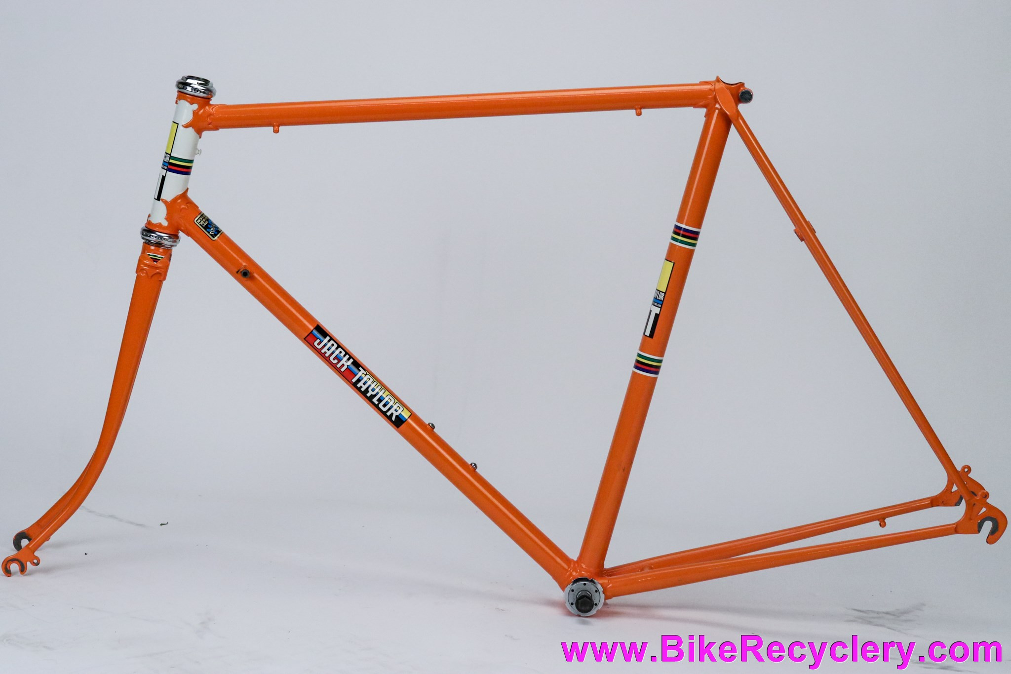 1974 Jack Taylor Tour of Britain Frameset + Campy NR HS/BB: 56cm - Restored - Nervex Pro - Mondrian Transfers - Orange 