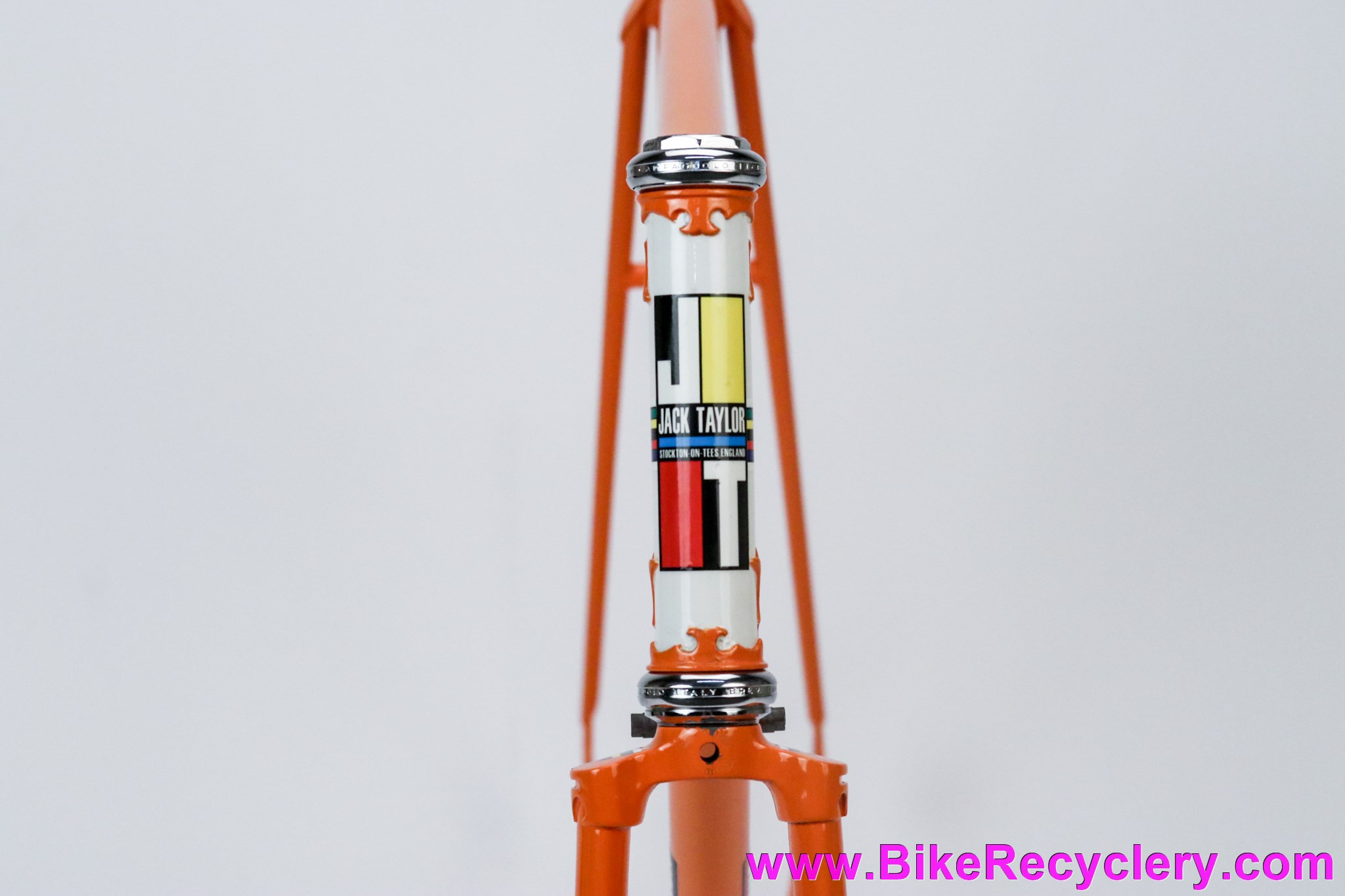 1974 Jack Taylor Tour of Britain Frameset + Campy NR HS/BB: 56cm - Restored - Nervex Pro - Mondrian Transfers - Orange 