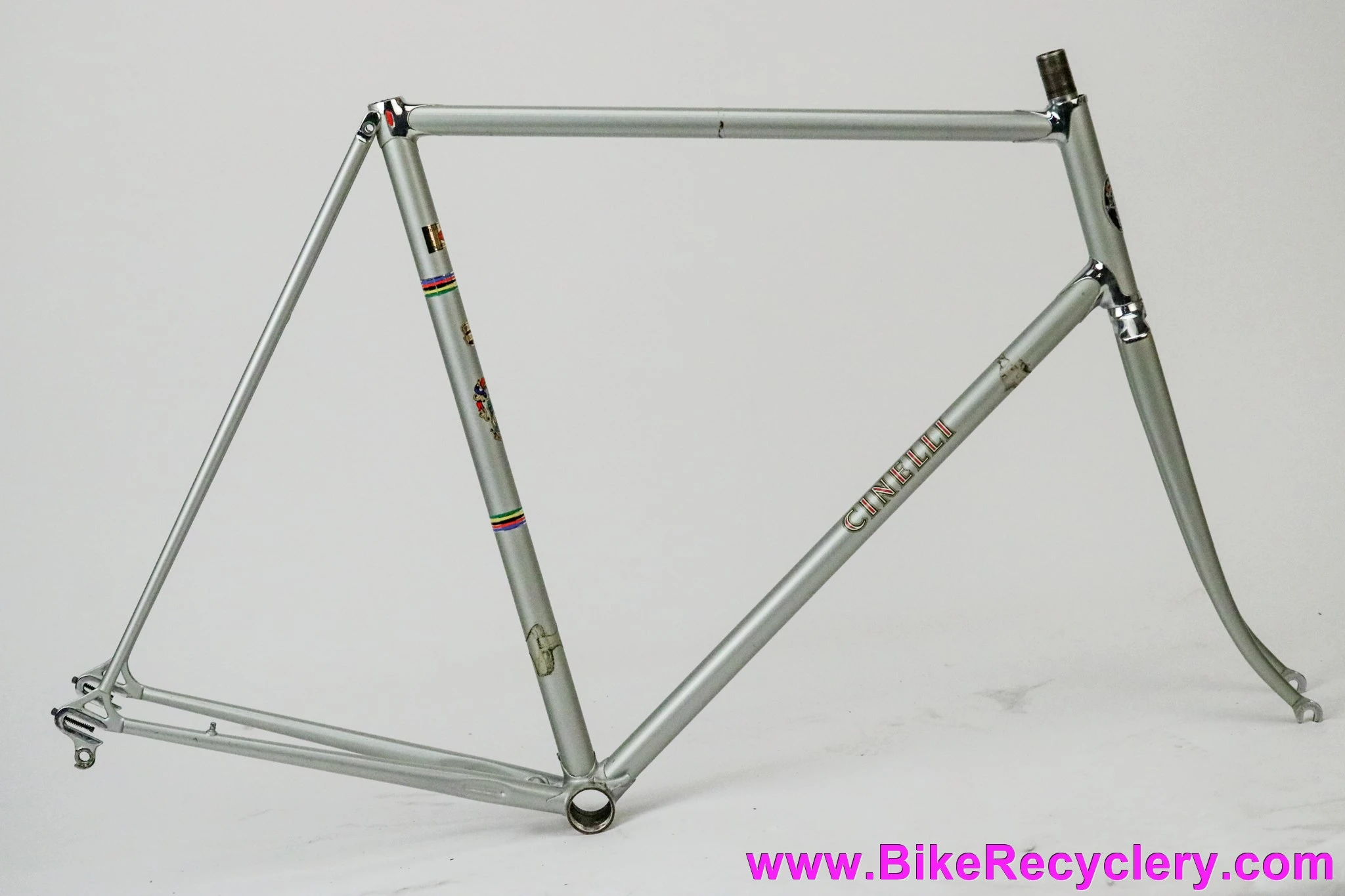 ~1975 Cinelli Supercorsa SC Frameset: 59cm x 56cm - Original Silver Paint/Decals - Custom? (EXC+)