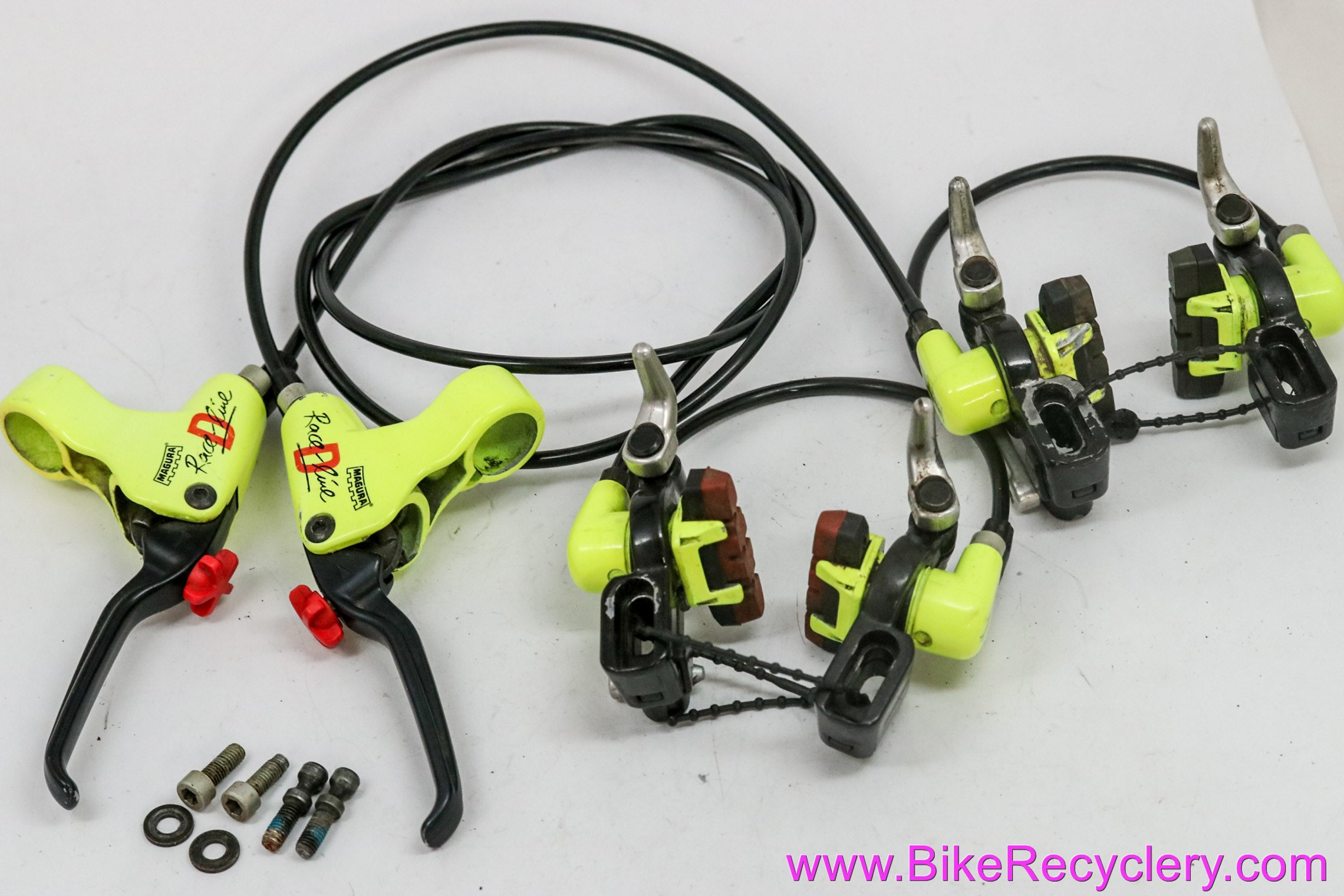 Magura HS22 Race Line Hydraulic Rim Brakeset: Neon Yellow 