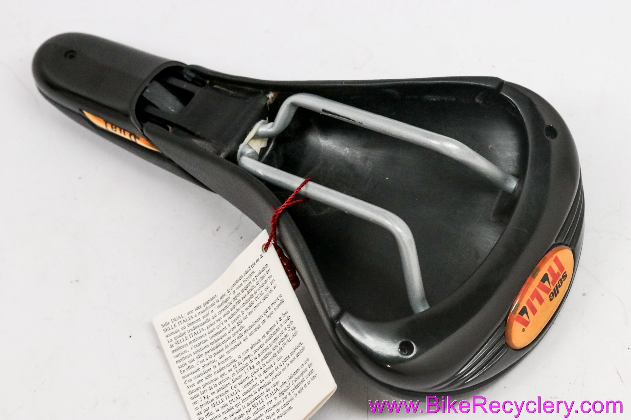 NOS Selle Italia Dual Saddle: Wild Suspension Nose! Vintage Early 1990's - Black Leather