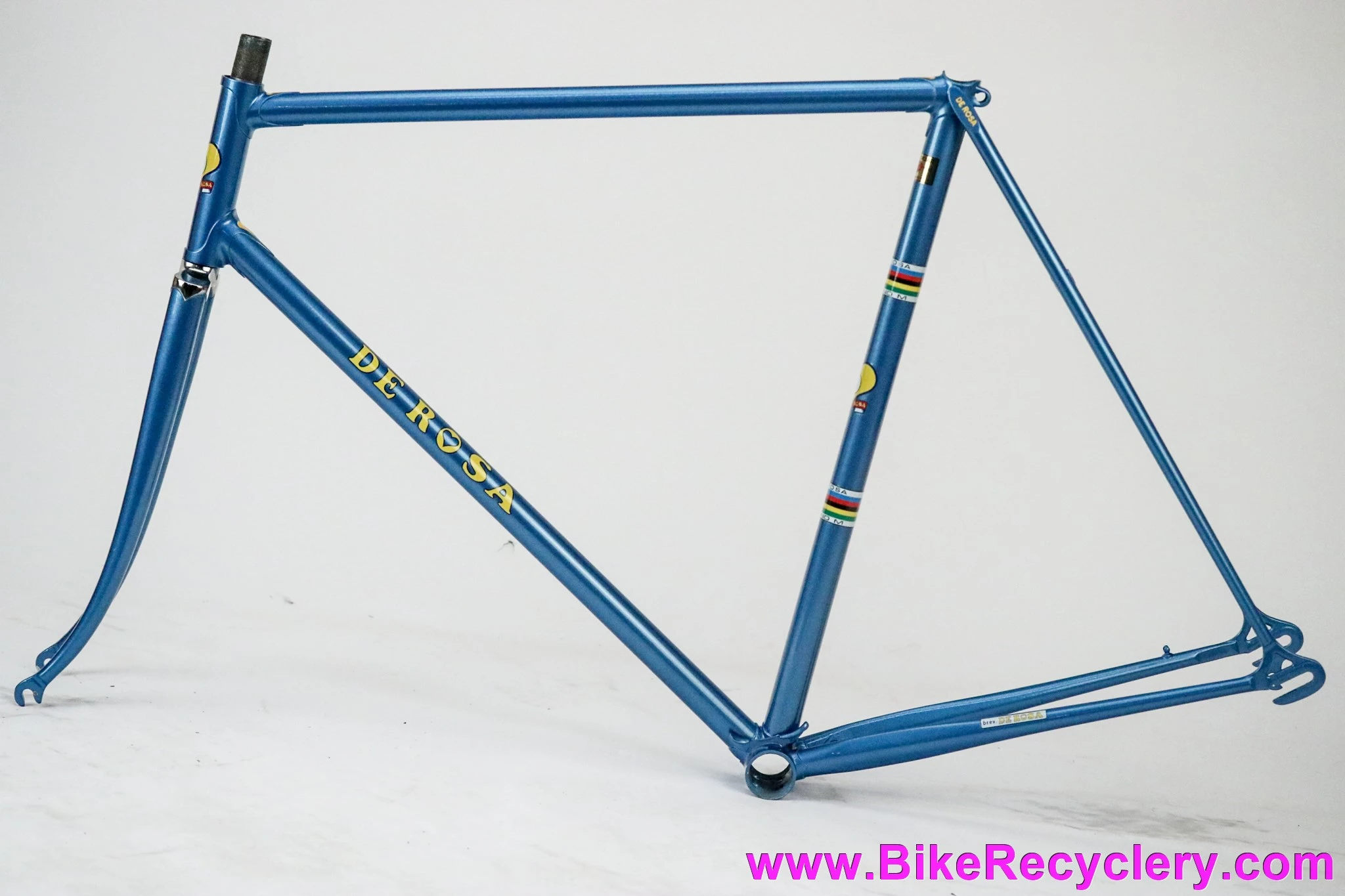 1970-1972 De Rosa Strada Frameset: 56cm x 58cm - Long Tang Lugs - Blue (NOS or Fresh Restoration)