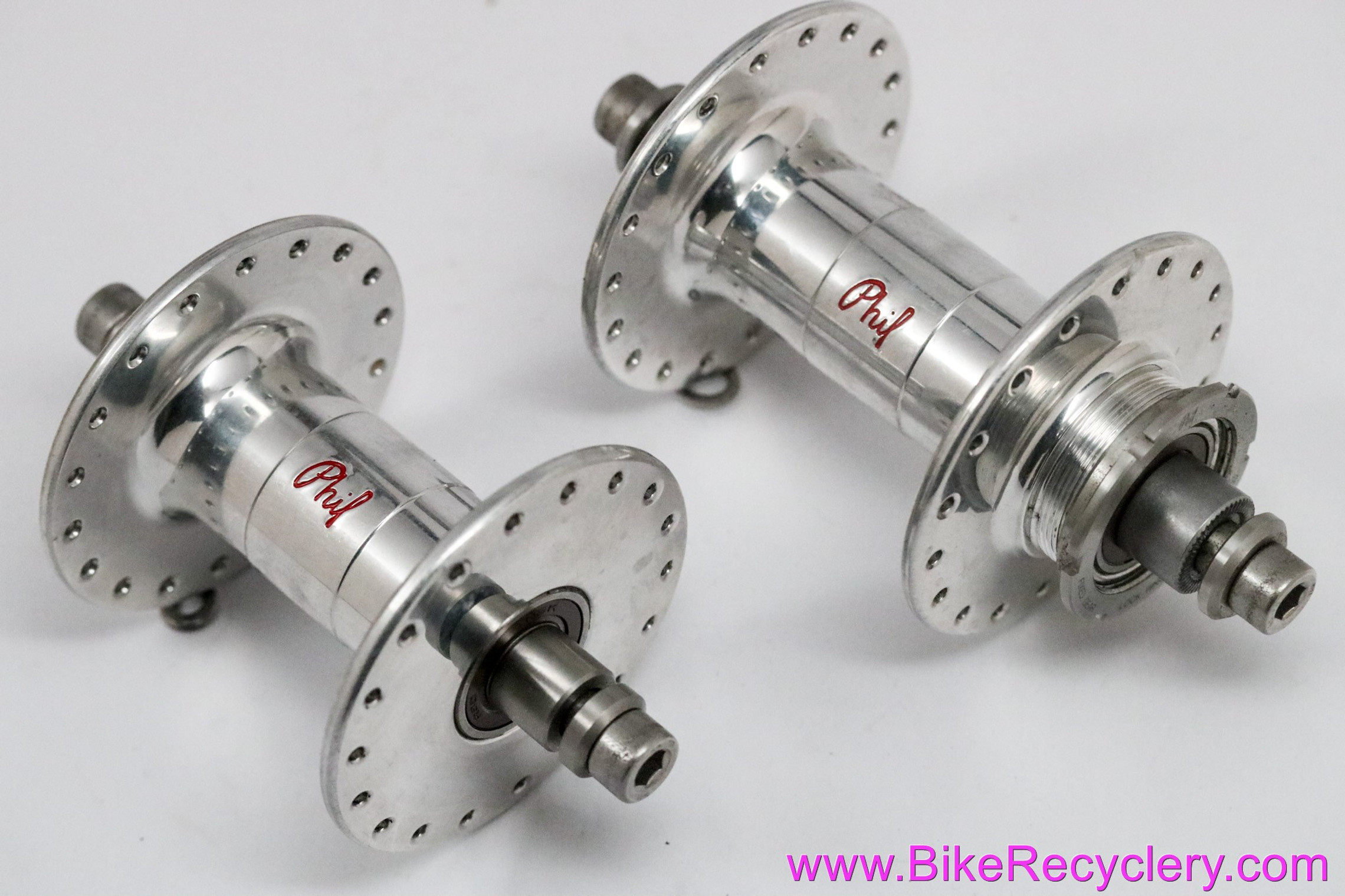 Phil Wood High Flange Track Hubset: 36H x 120mm - Bolt On - Silver (MINT  Barely Ridden)