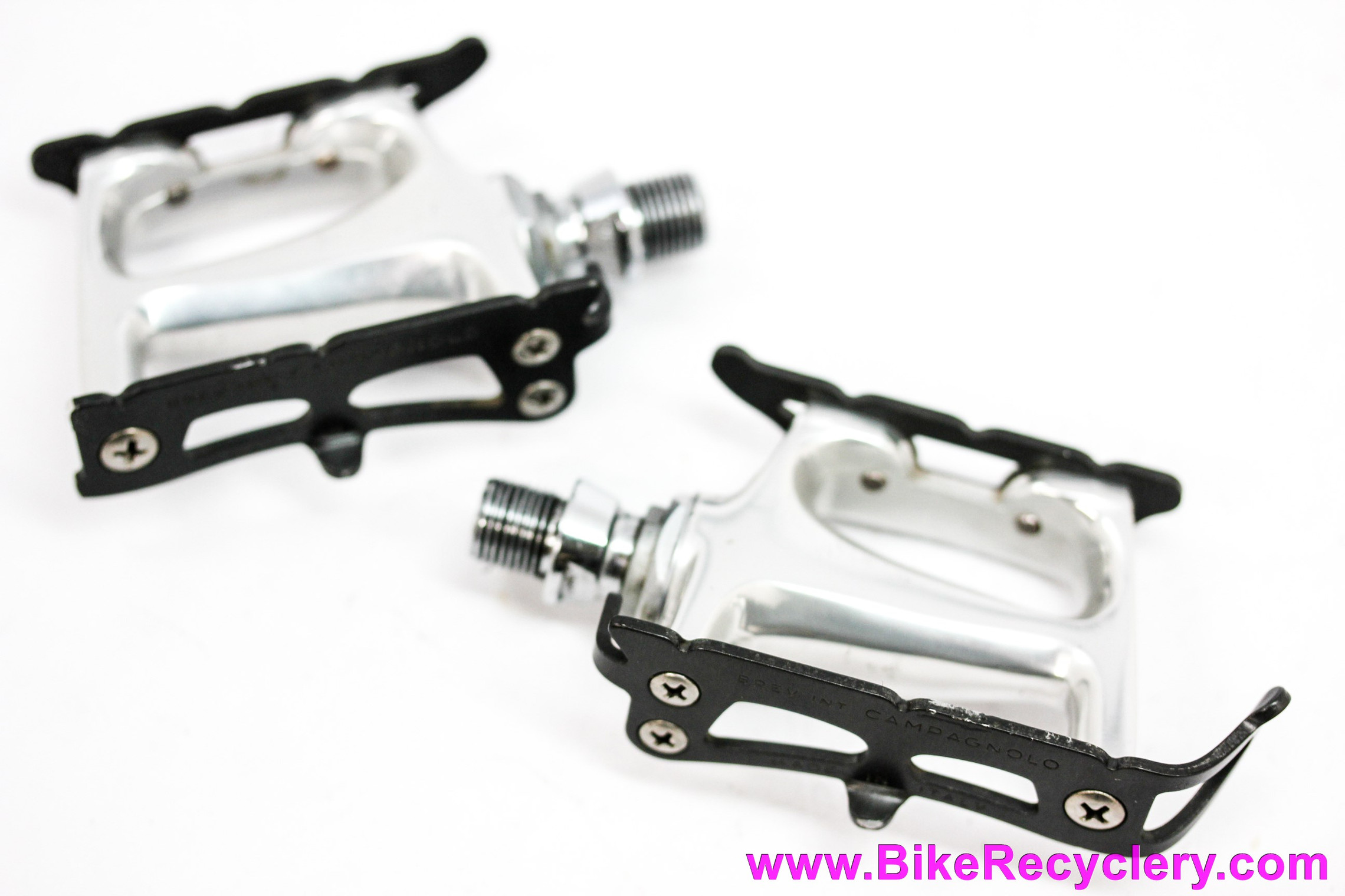 Campagnolo C-Record Pista Pedals: Black Cages - PD-02RE - Road 