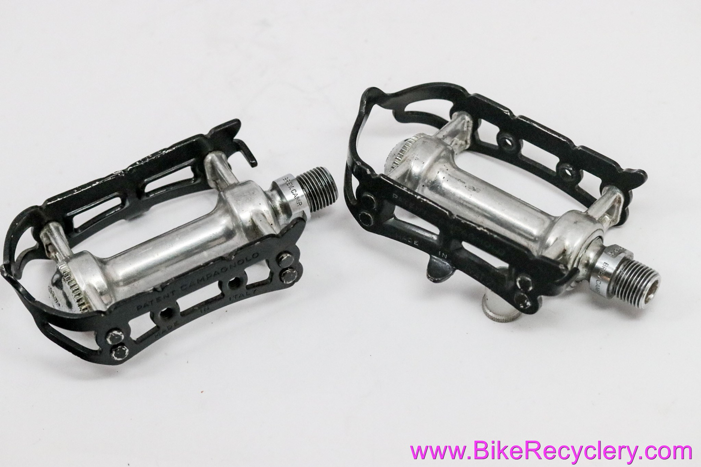 Campagnolo Record SL Superleggeri Strada Pedals: 1037/a - Black Cages  (Perf. Bearings Near Mint