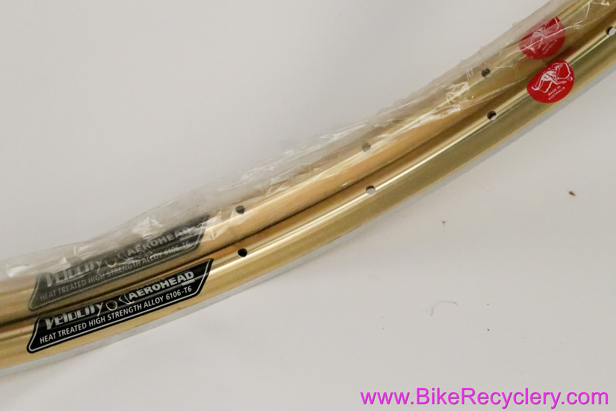 NOS 1990's Velocity Aerohead Rims: 700c x 28H Gold Anodized