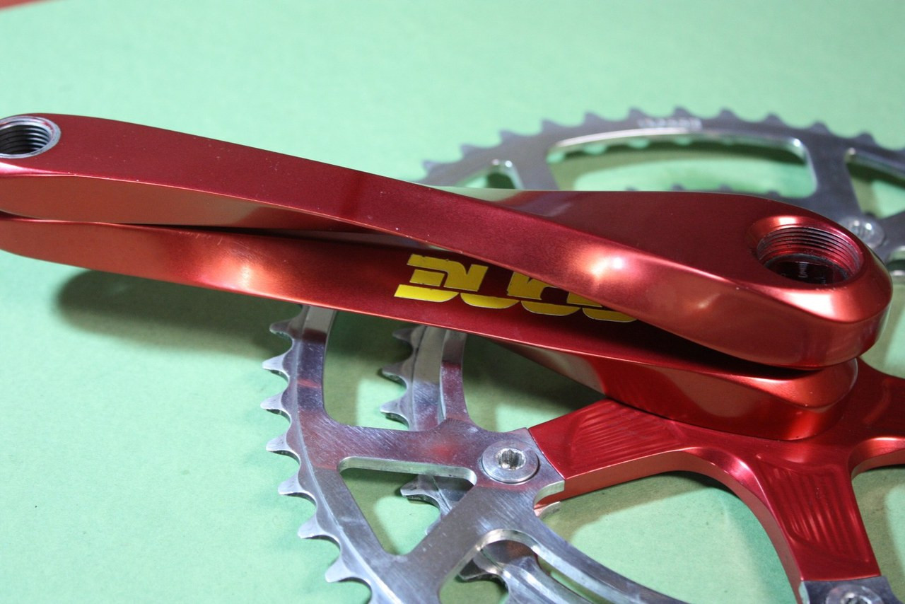Vintage 1990's Boone Twist Crankset! 172.5mm 130 BCD Anodized Red SUPER RARE!