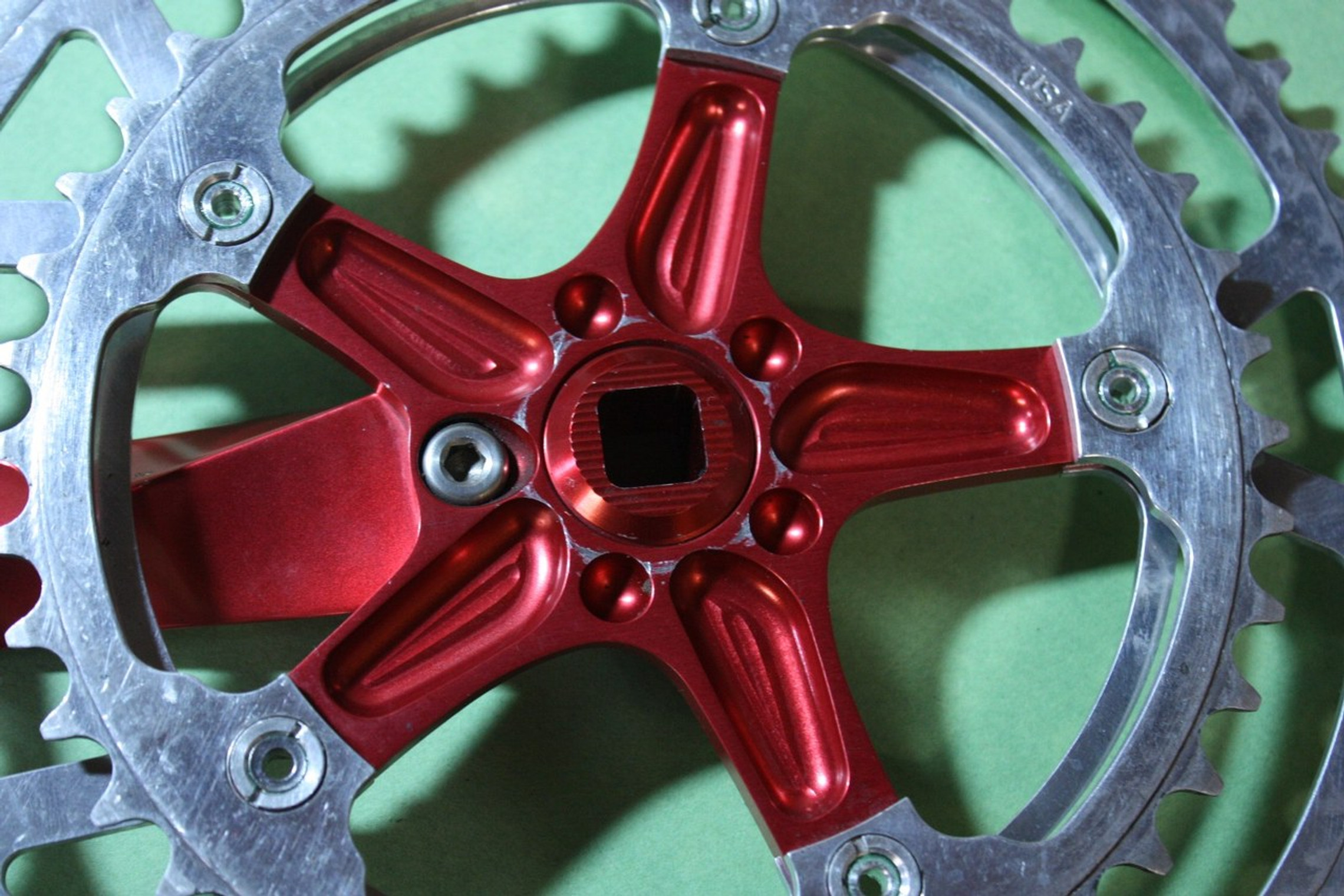 Vintage 1990's Boone Twist Crankset! 172.5mm 130 BCD Anodized Red SUPER RARE!
