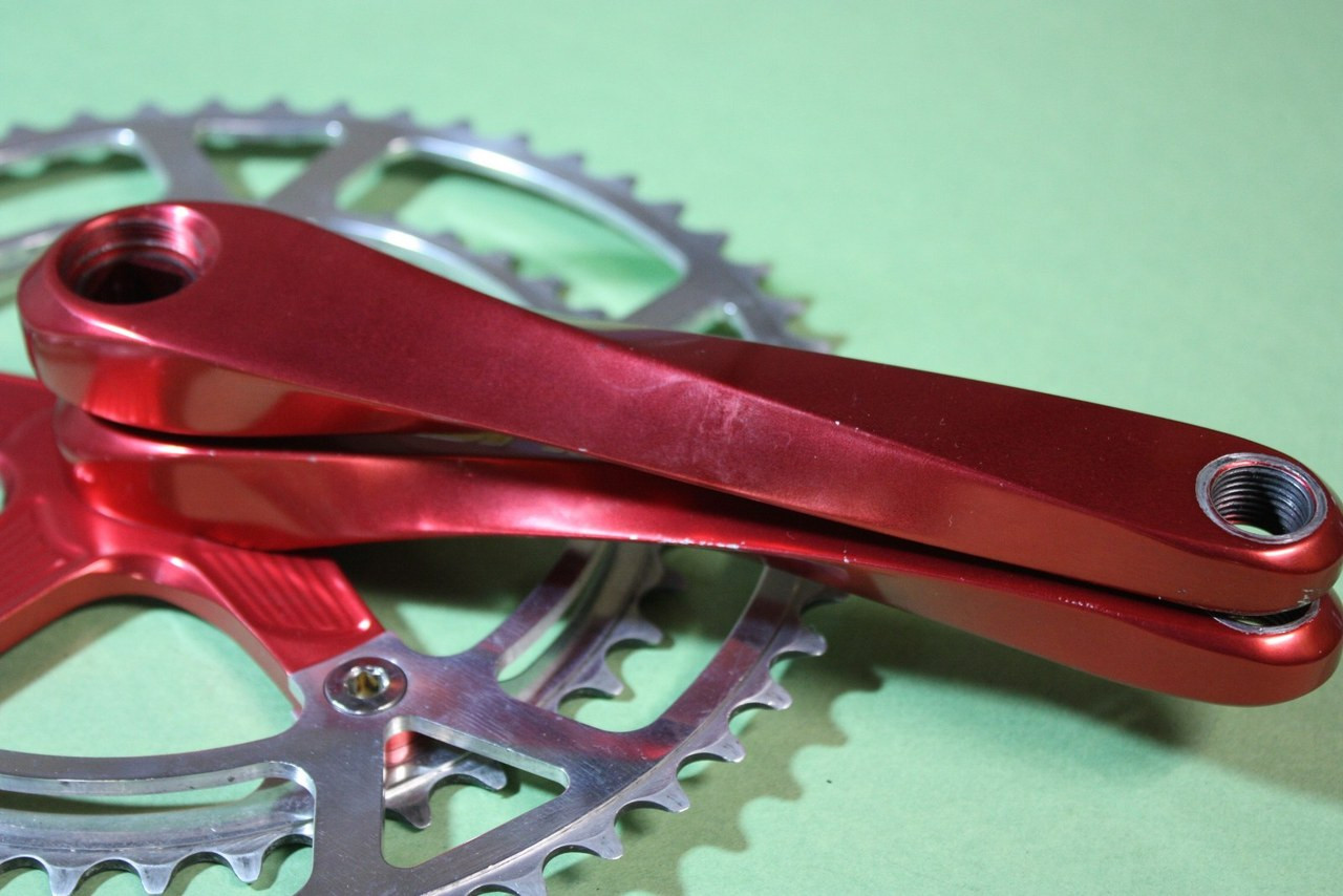 Vintage 1990's Boone Twist Crankset! 172.5mm 130 BCD Anodized Red SUPER RARE!