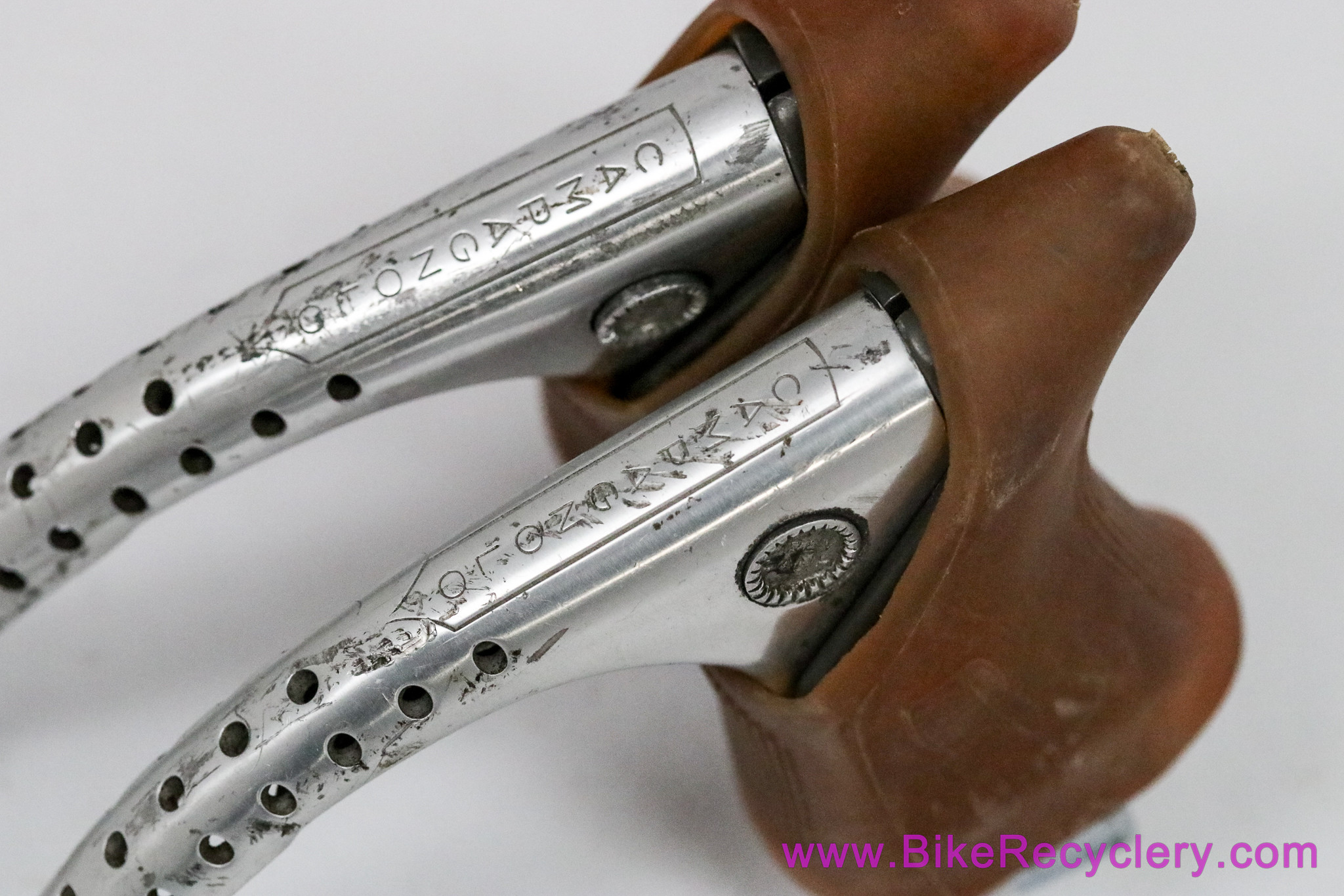 Campagnolo Super Record Brake Levers:  #4062 - Drilled - Rustines Gum Hoods