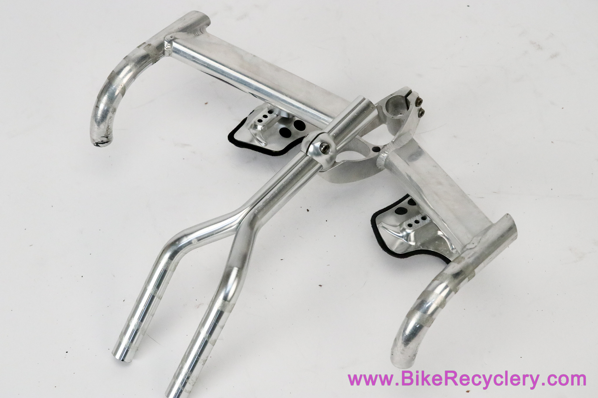Cinelli Angel TT Aerobars: Alter Stem - 1" x 42cm - Silver Vintage 1990's (Near Mint, Uncut)
