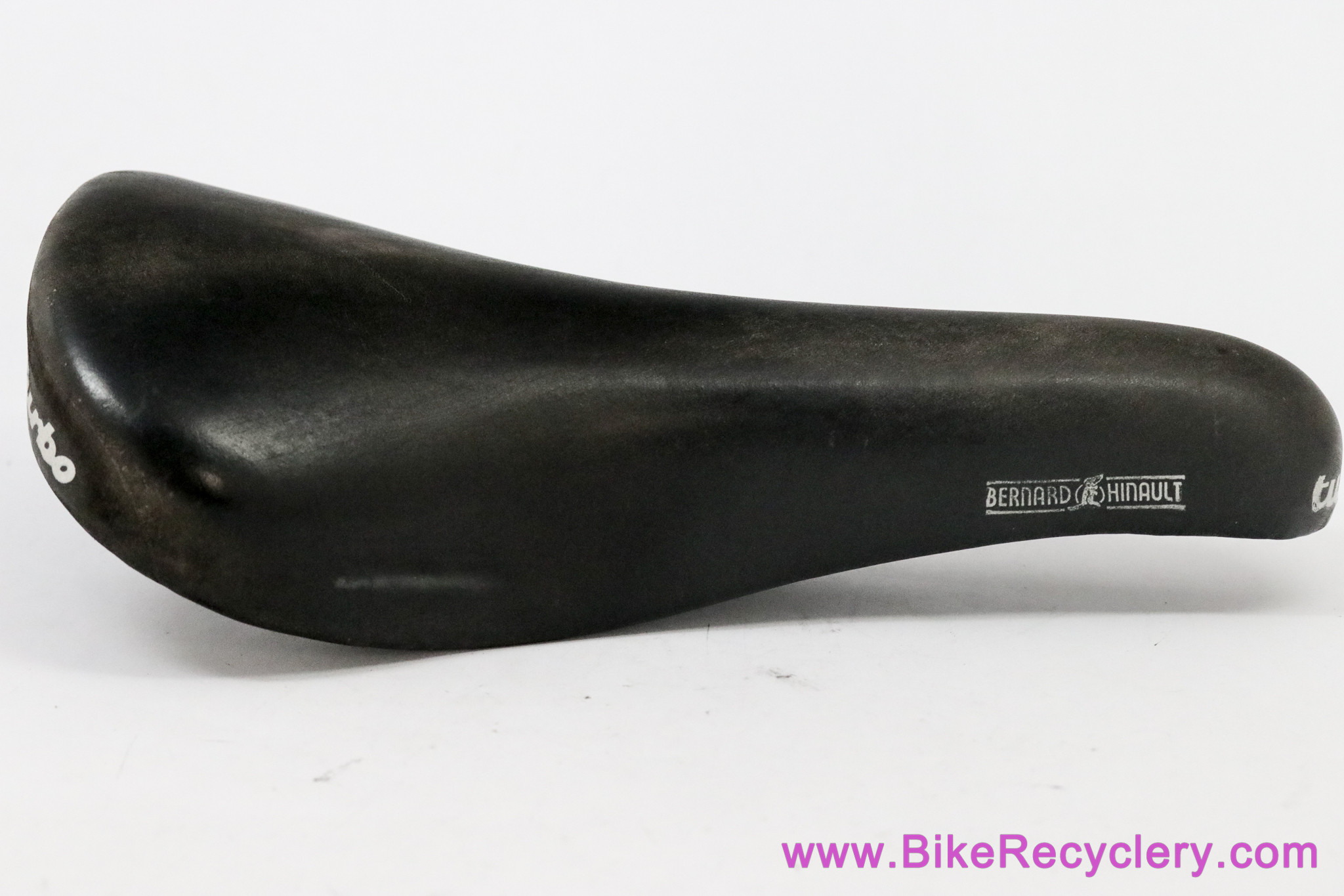 Selle Italia Turbo Hinault V2 Saddle: Black Leather (EXC)