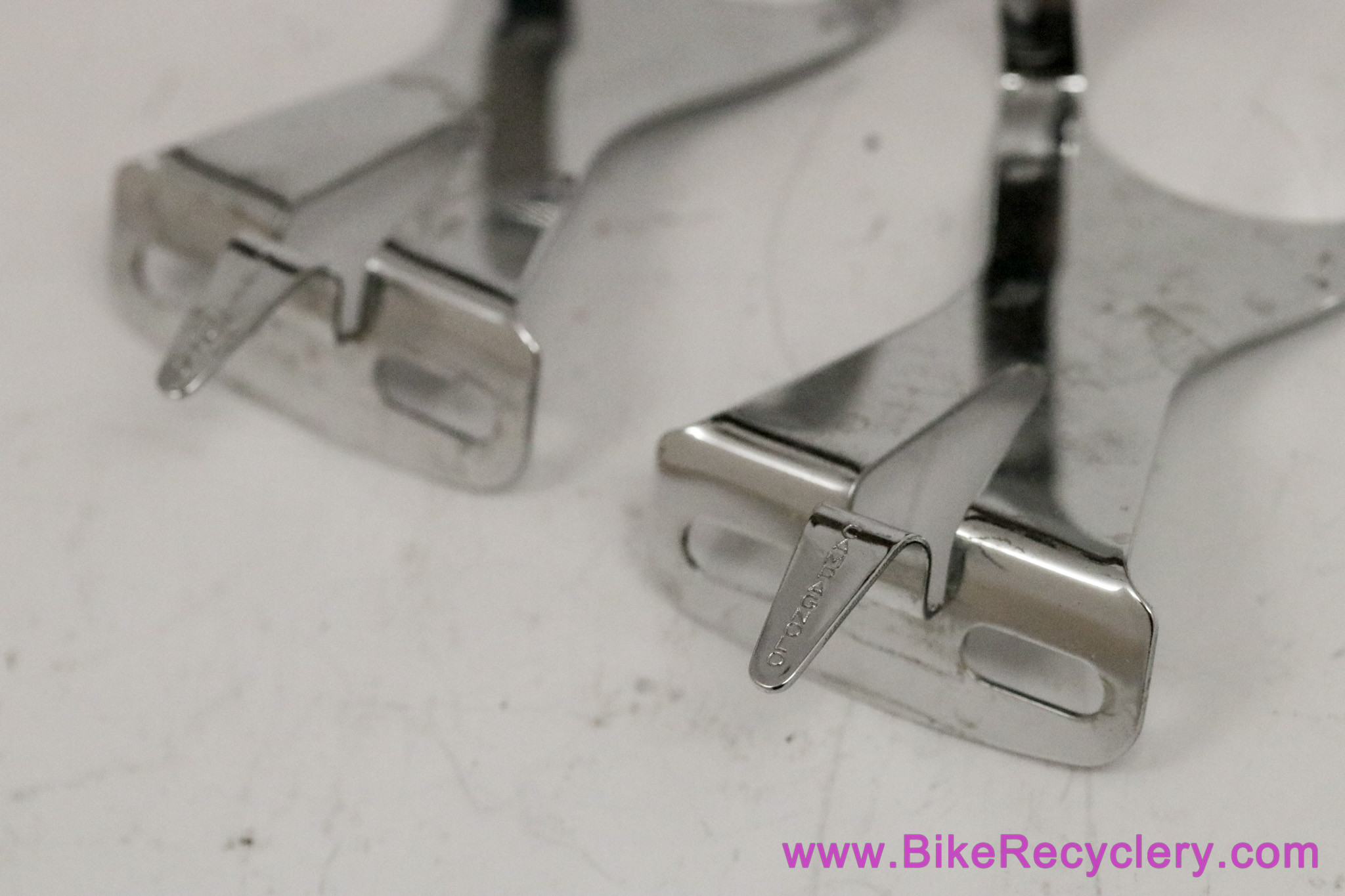 Campagnolo C-Record ADJUSTABLE Toe Clips: Large - Steel - Late 1980's