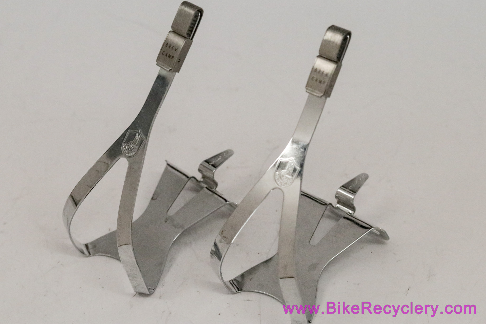Campagnolo C-Record ADJUSTABLE Toe Clips: Large - Steel - Late 1980's