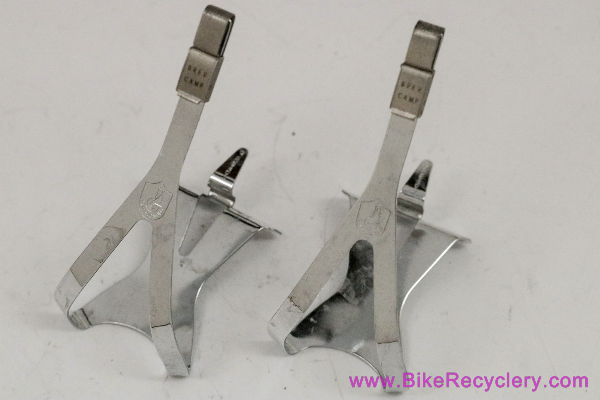 Campagnolo C-Record ADJUSTABLE Toe Clips: Large - Steel - Late 1980's