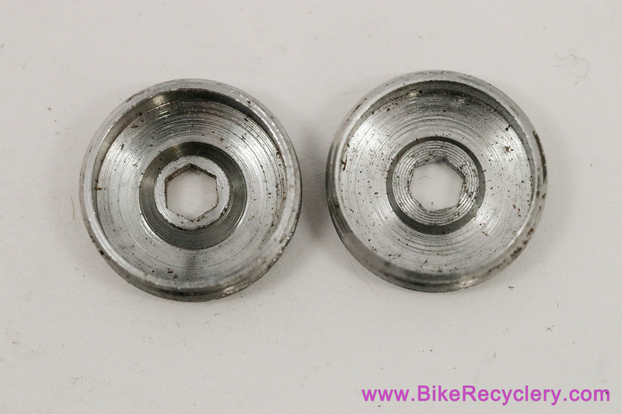 NOS Specialized Dust Caps: Chrome - Flag Crank - 1980's / 1990's (pair)